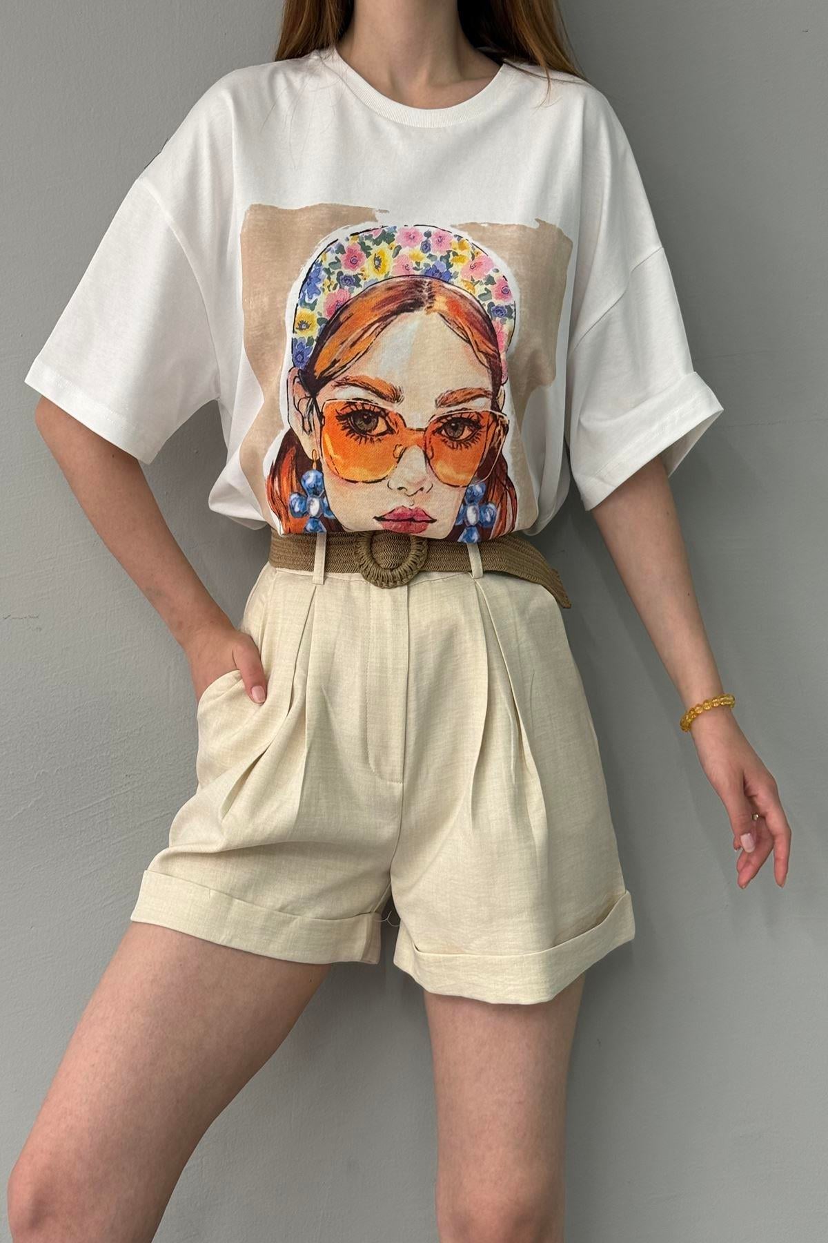 BASKI DETAYLI TSHIRT