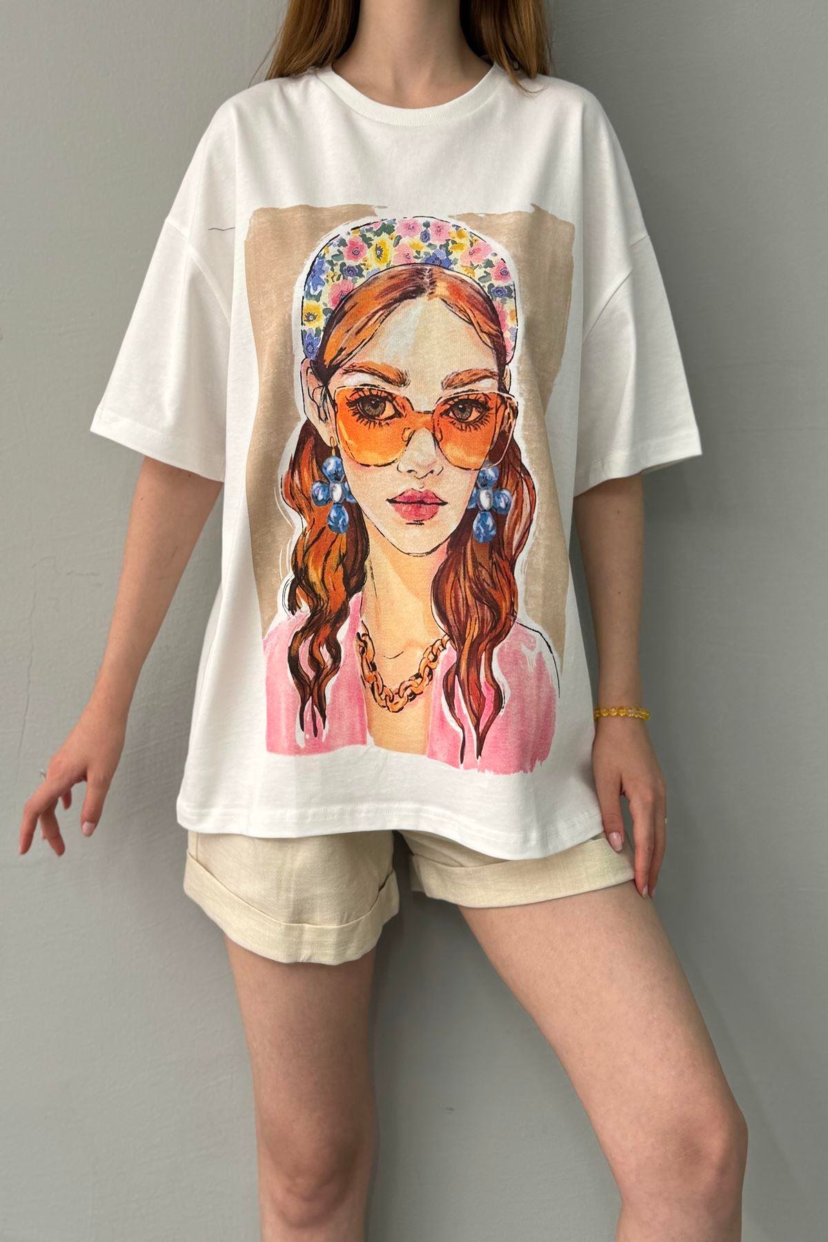 BASKI DETAYLI TSHIRT