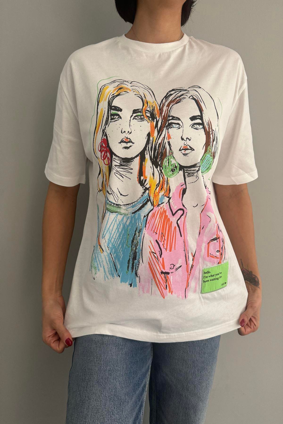 BASKI DETAYLI TSHIRT