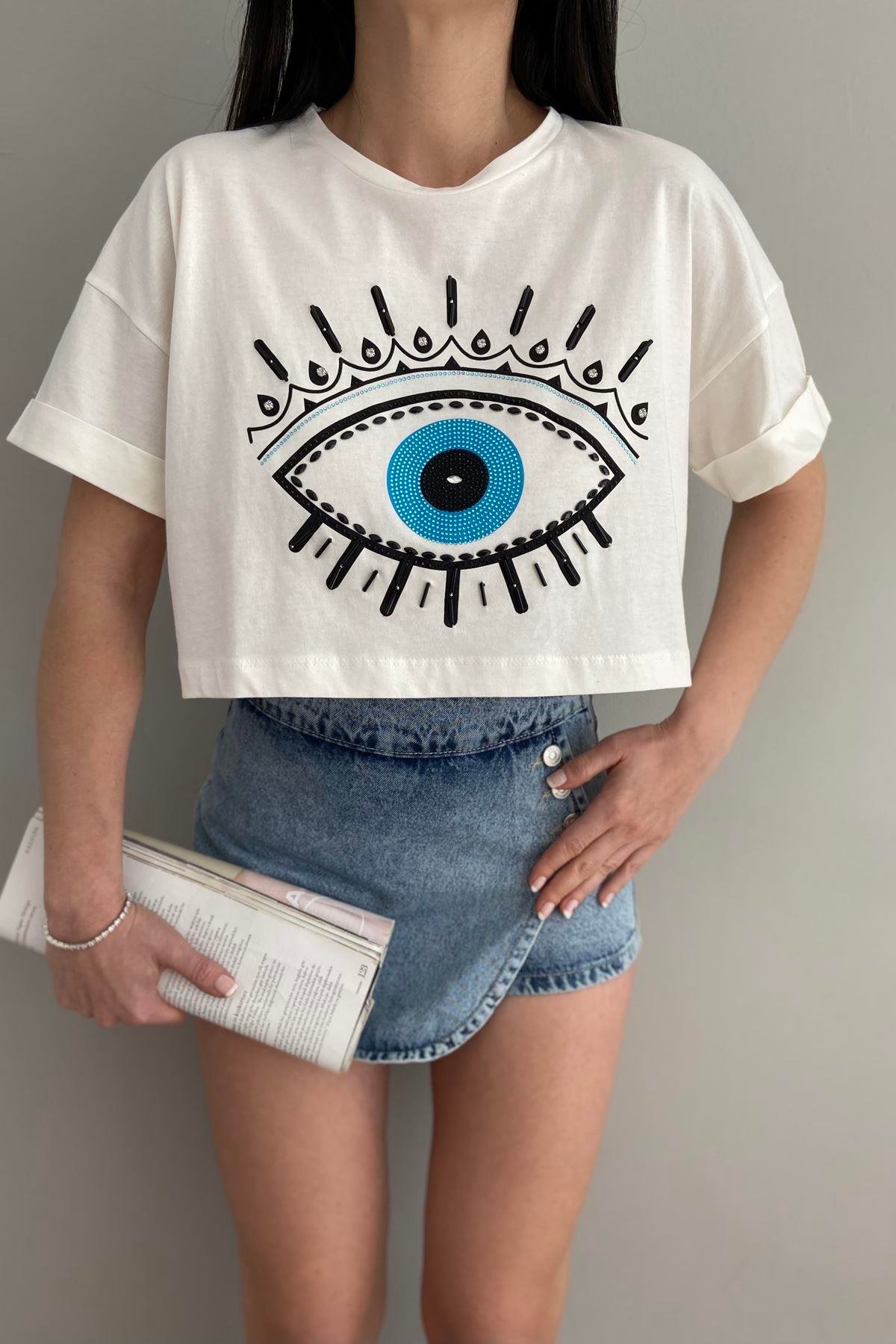 BASKI VE NAKIŞ DETAY TSHIRT