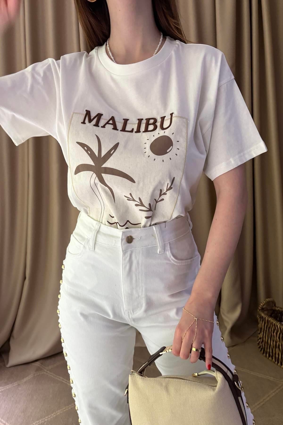 BASKI VE NAKIŞ DETAYLI TSHIRT