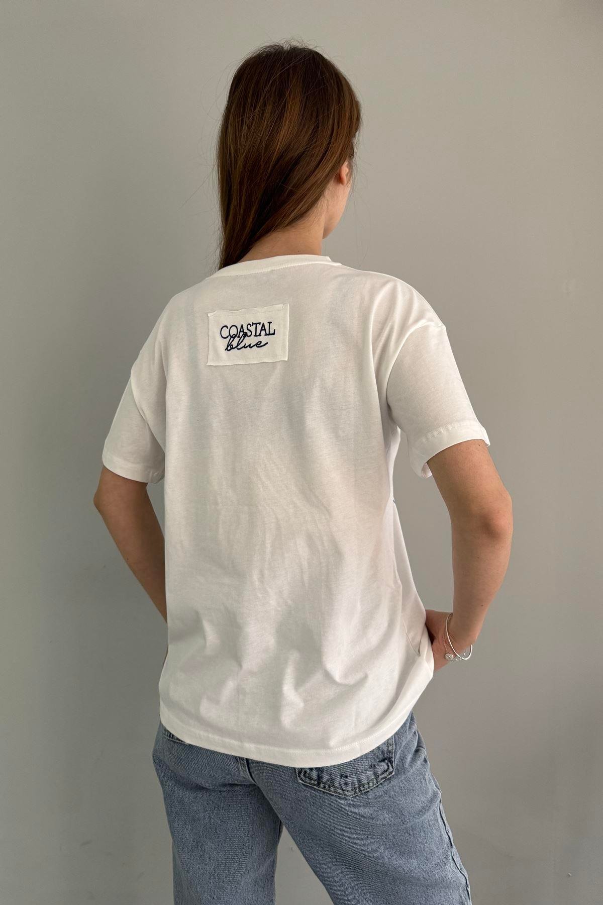 BASKI VE NAKIŞ DETAYLI TSHIRT