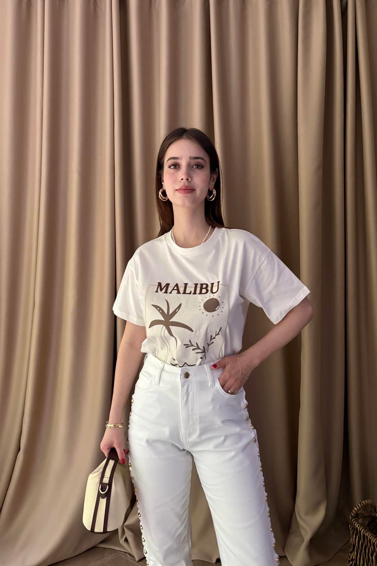 BASKI VE NAKIŞ DETAYLI TSHIRT