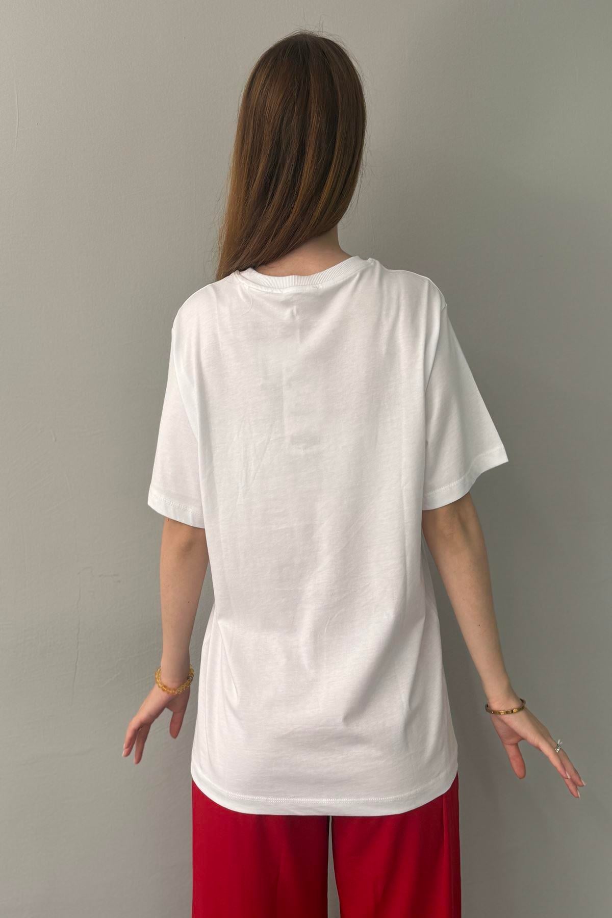 BASKILI BİSİKLET YAKA TSHIRT