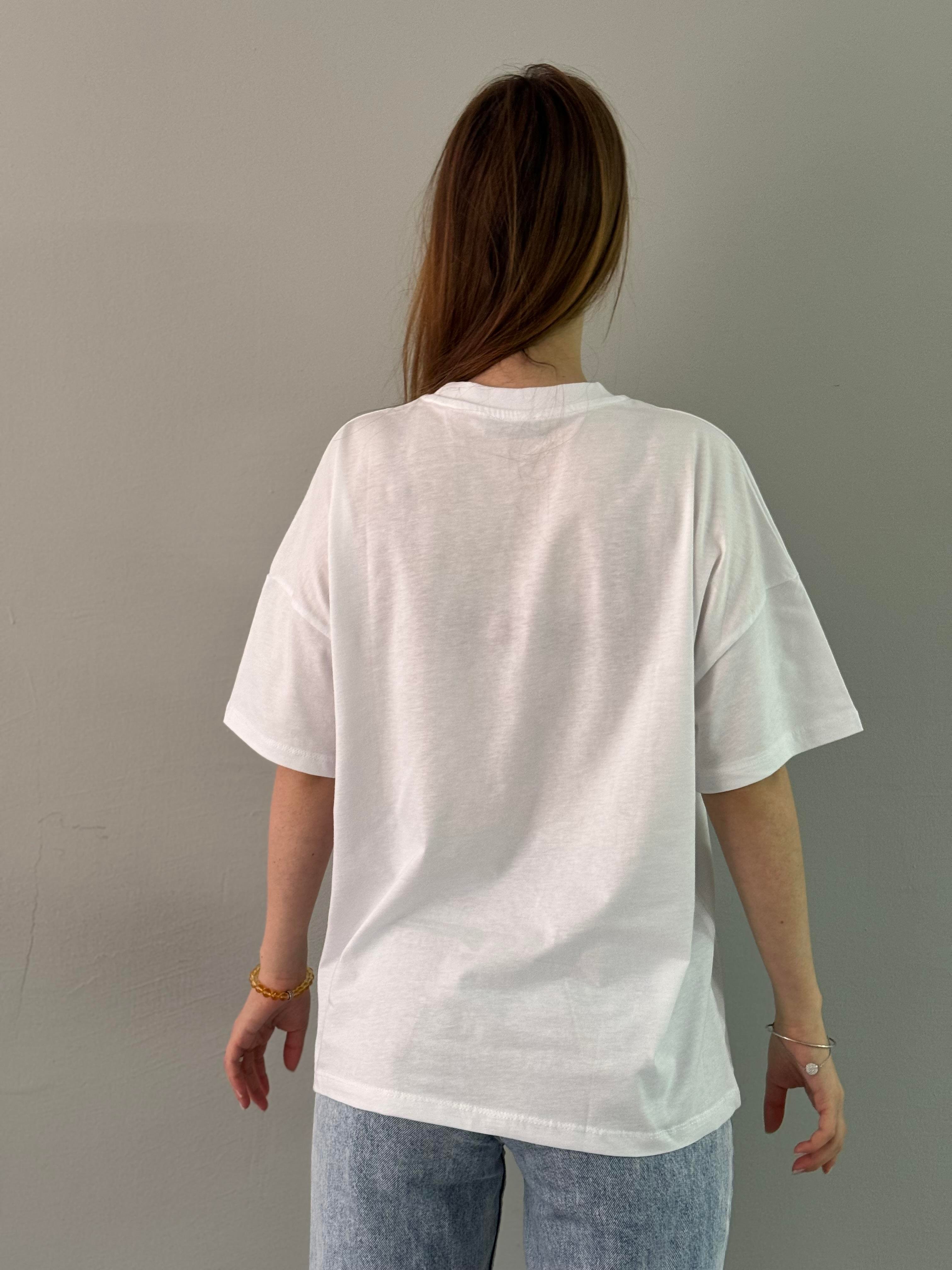 BASKILI DETAYLI TSHIRT