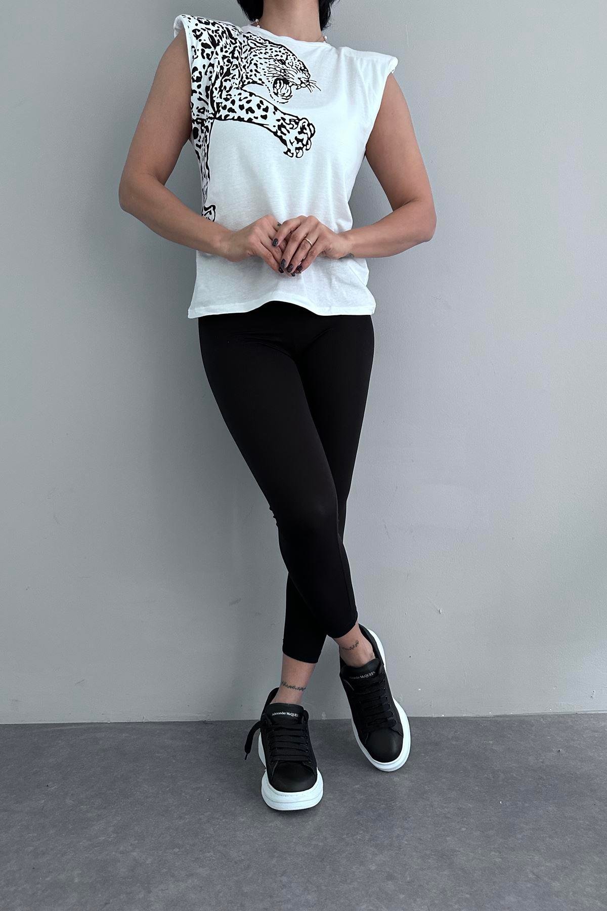BASKILI KOLSUZ TSHIRT