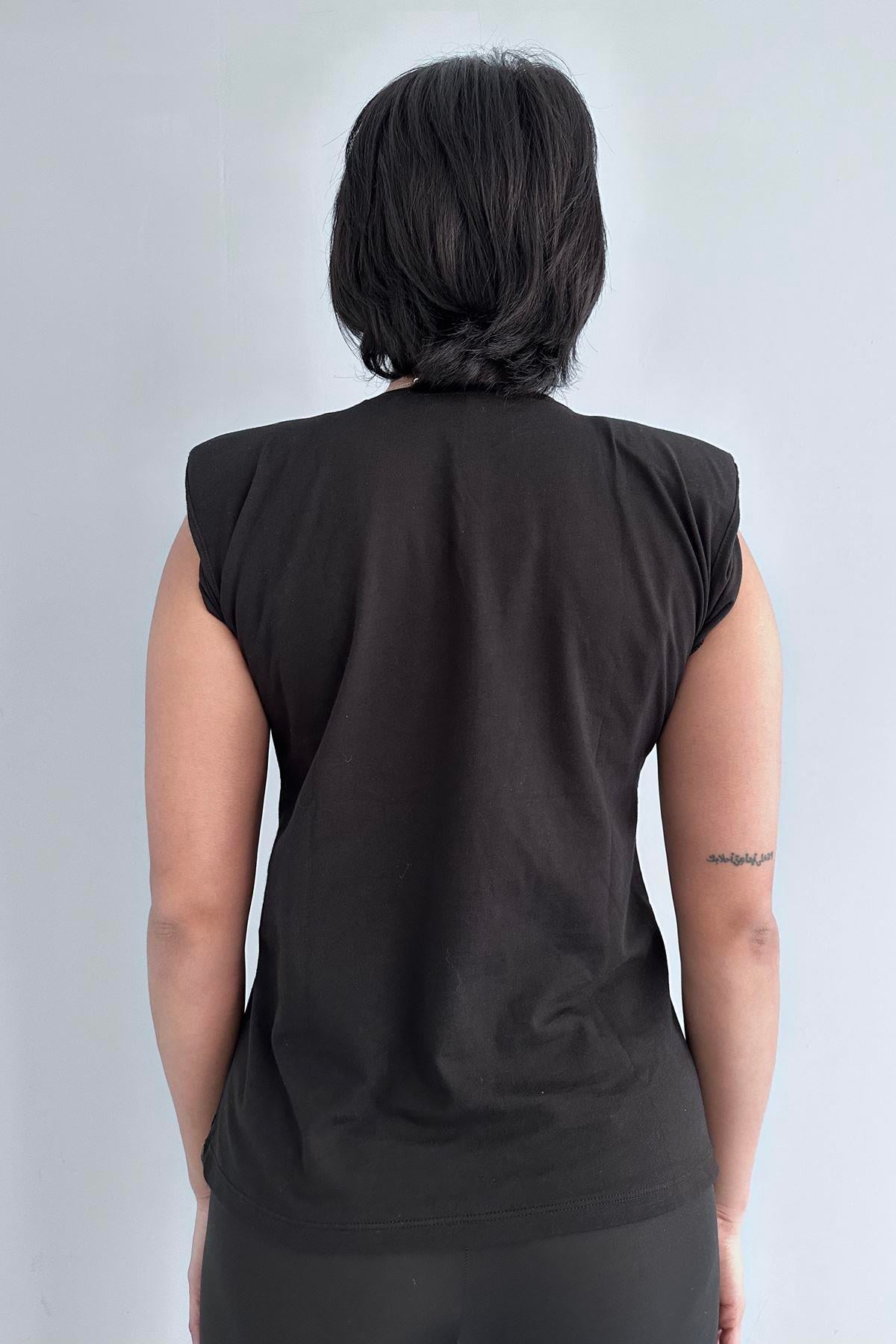 BASKILI KOLSUZ TSHIRT