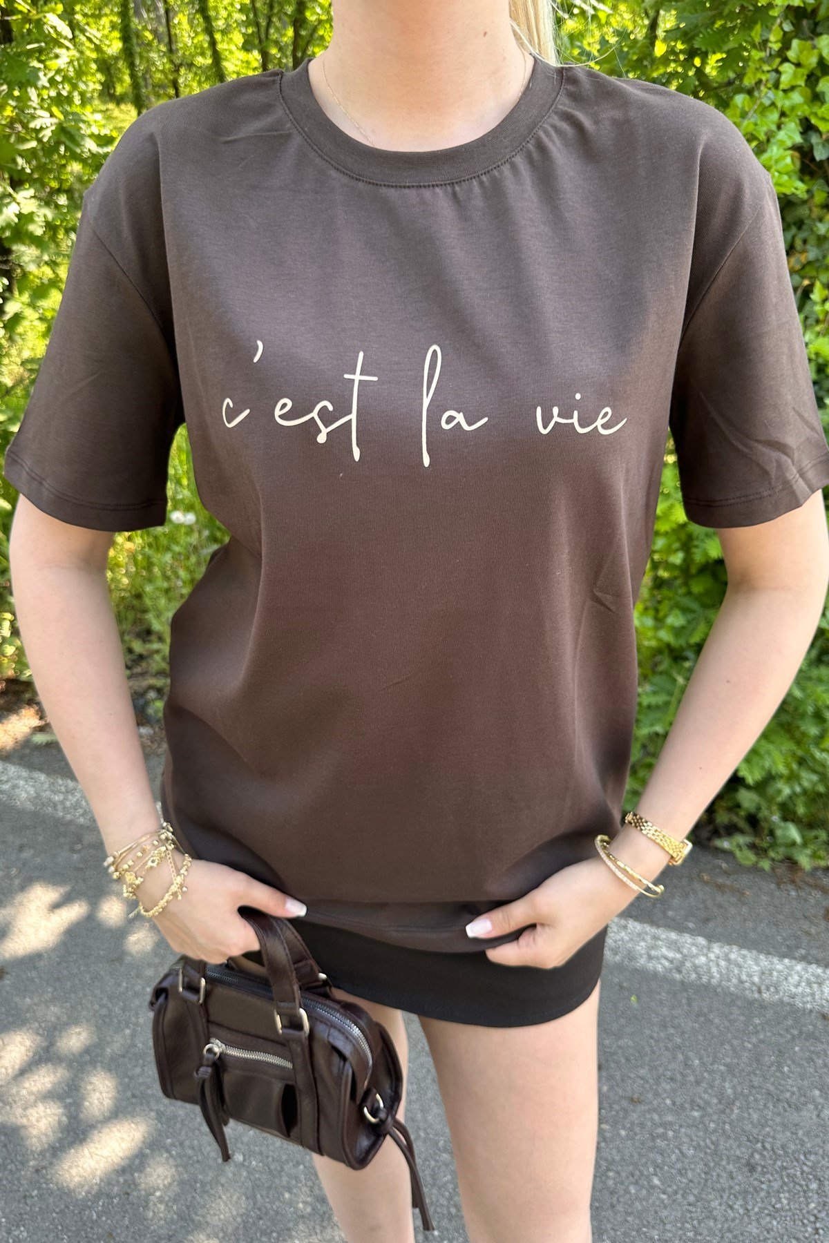 BİSİKLET YAKA BASKI DETAY TSHIRT