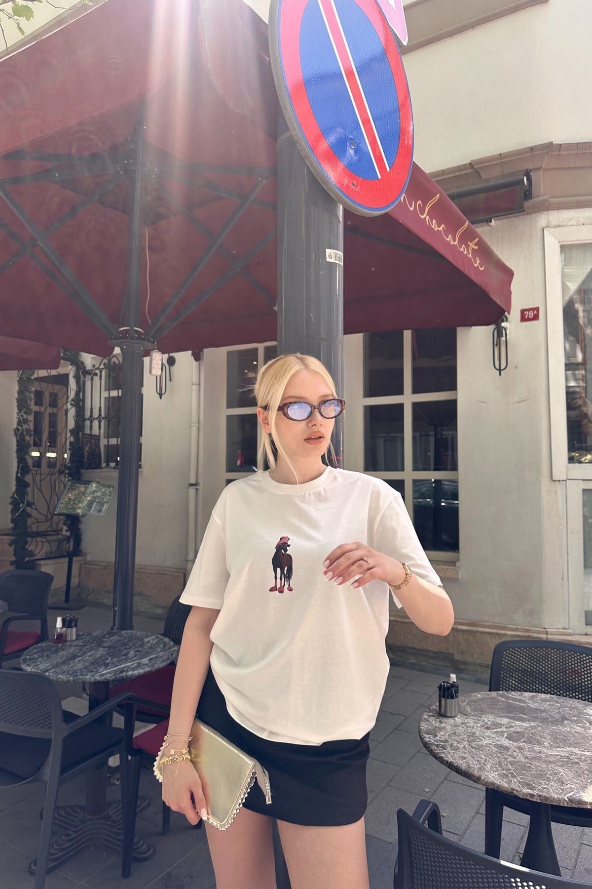 BİSİKLET YAKA BASKI DETAY TSHIRT