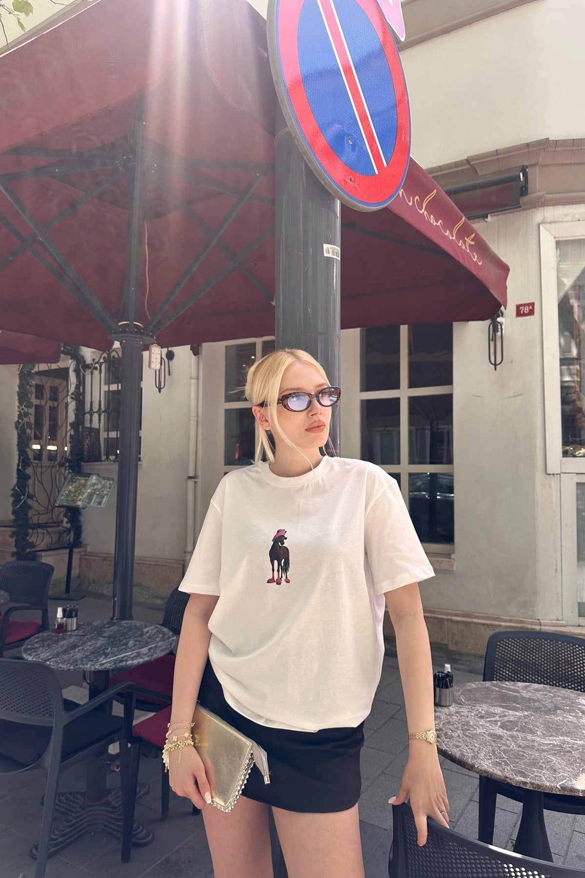 BİSİKLET YAKA BASKI DETAY TSHIRT