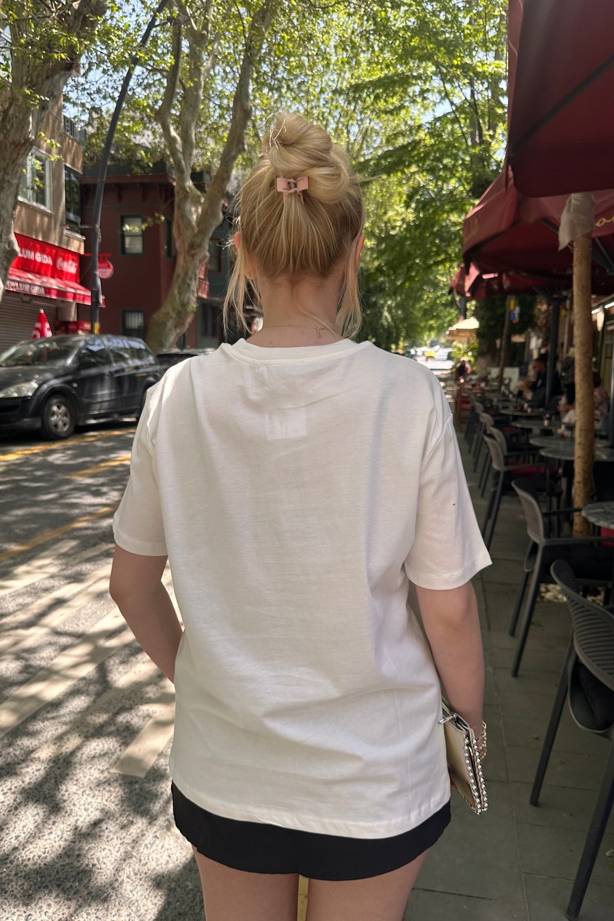 BİSİKLET YAKA BASKI DETAY TSHIRT
