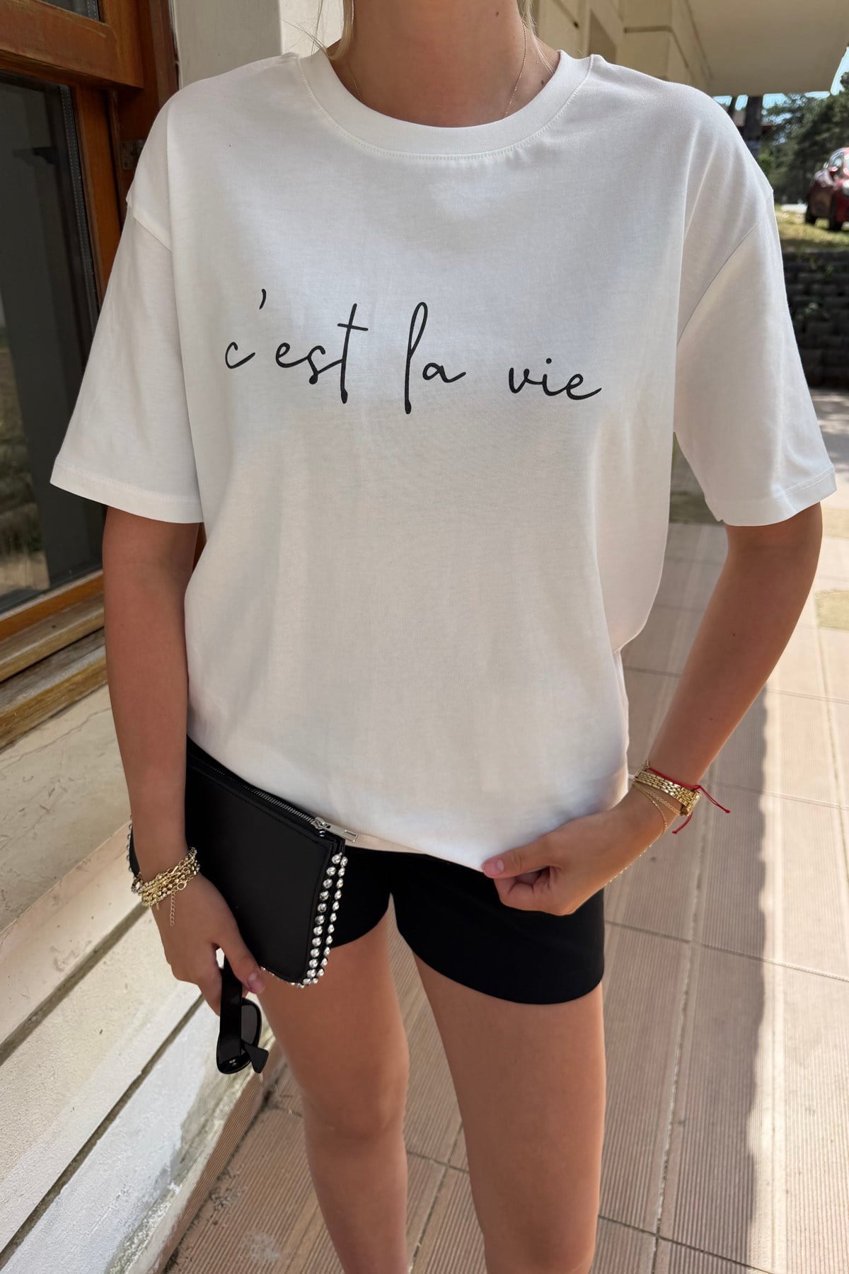 BİSİKLET YAKA BASKI DETAY TSHIRT