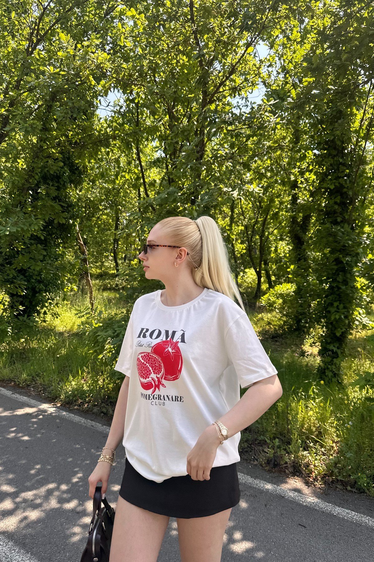 BİSİKLET YAKA BASKI DETAY TSHIRT