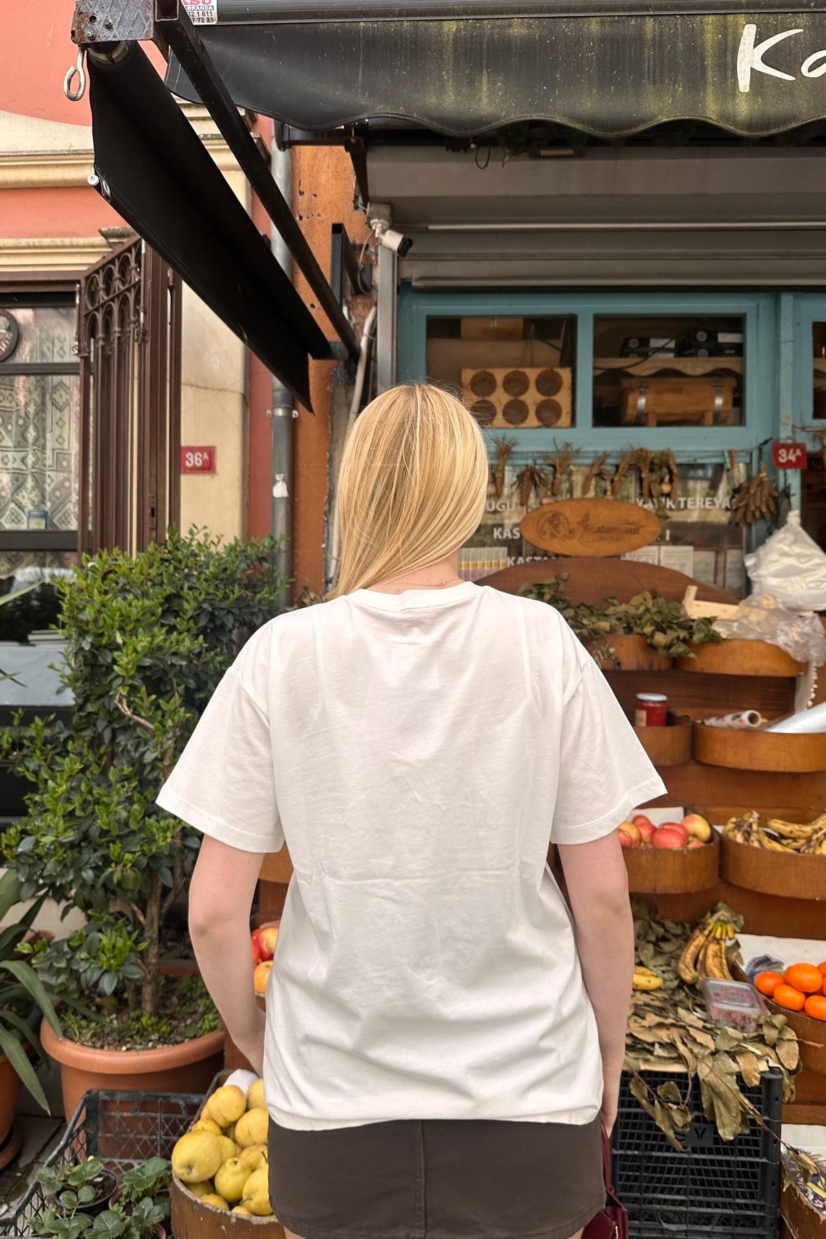 BİSİKLET YAKA BASKI DETAYLI TSHIRT