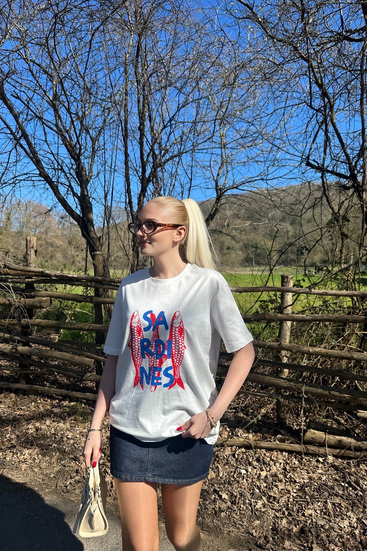 BİSİKLET YAKA BASKI DETAYLI TSHIRT
