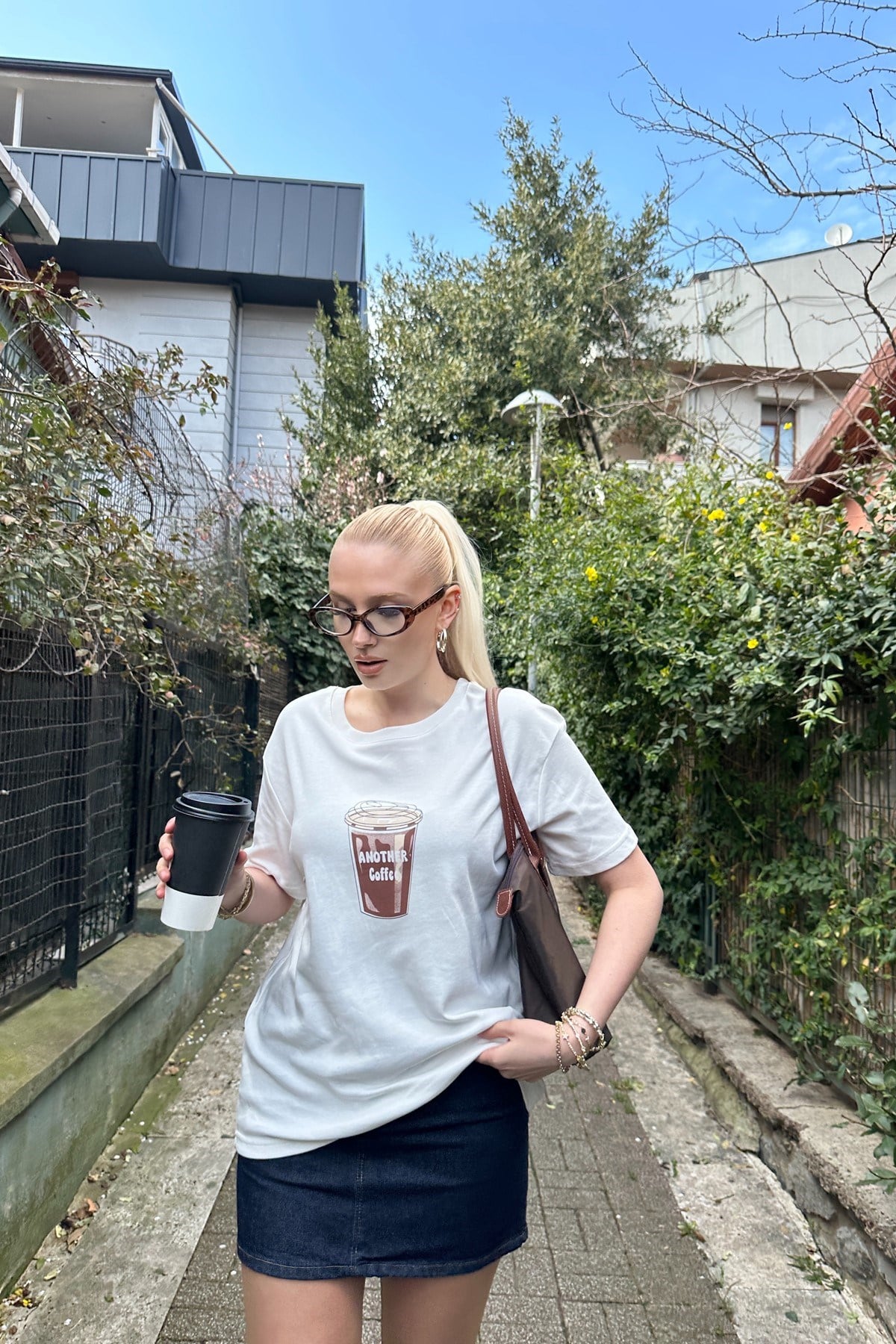 BİSİKLET YAKA BASKI DETAYLI TSHIRT
