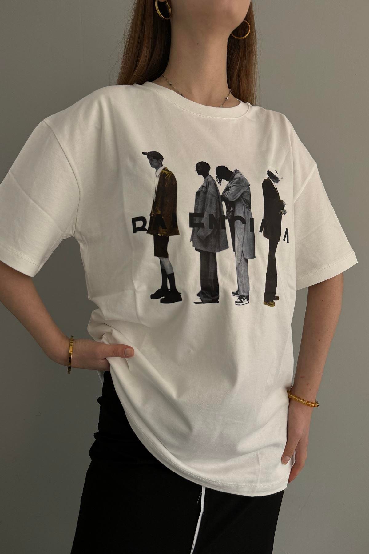 BİSİKLET YAKA BASKI DETAYLI TSHIRT
