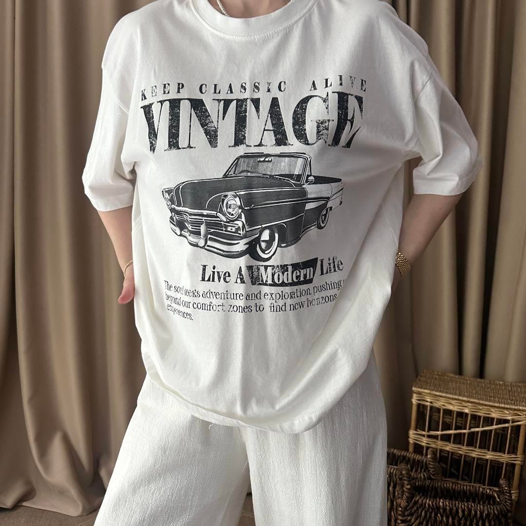 BİSİKLET YAKA BASKILI TSHIRT