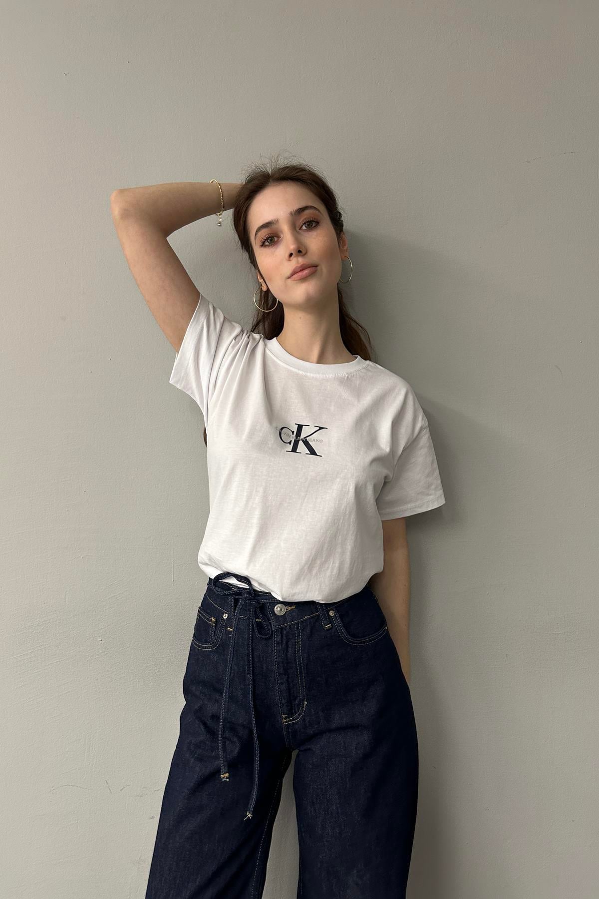 BİSİKLET YAKA BASKILI TSHIRT