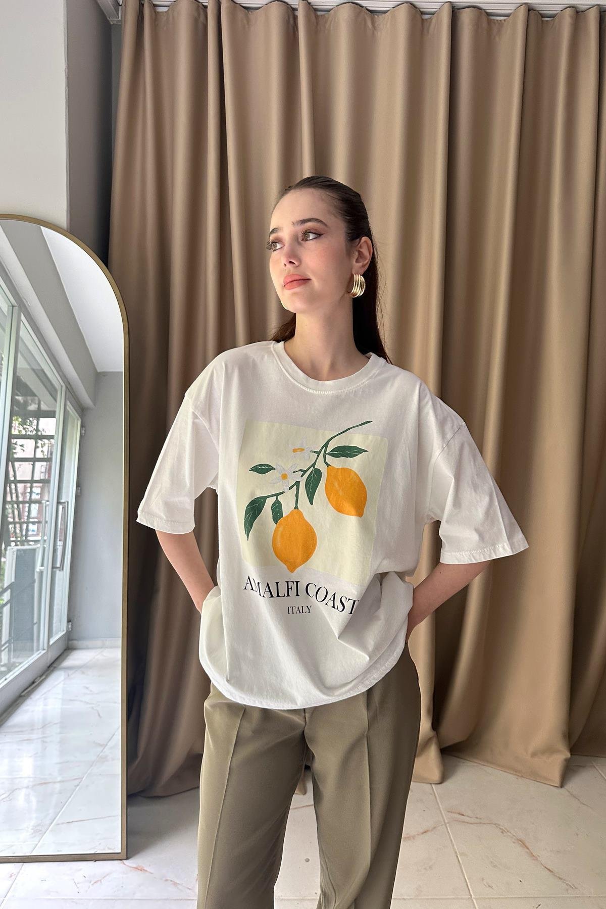 BİSİKLET YAKA BASKILI TSHIRT