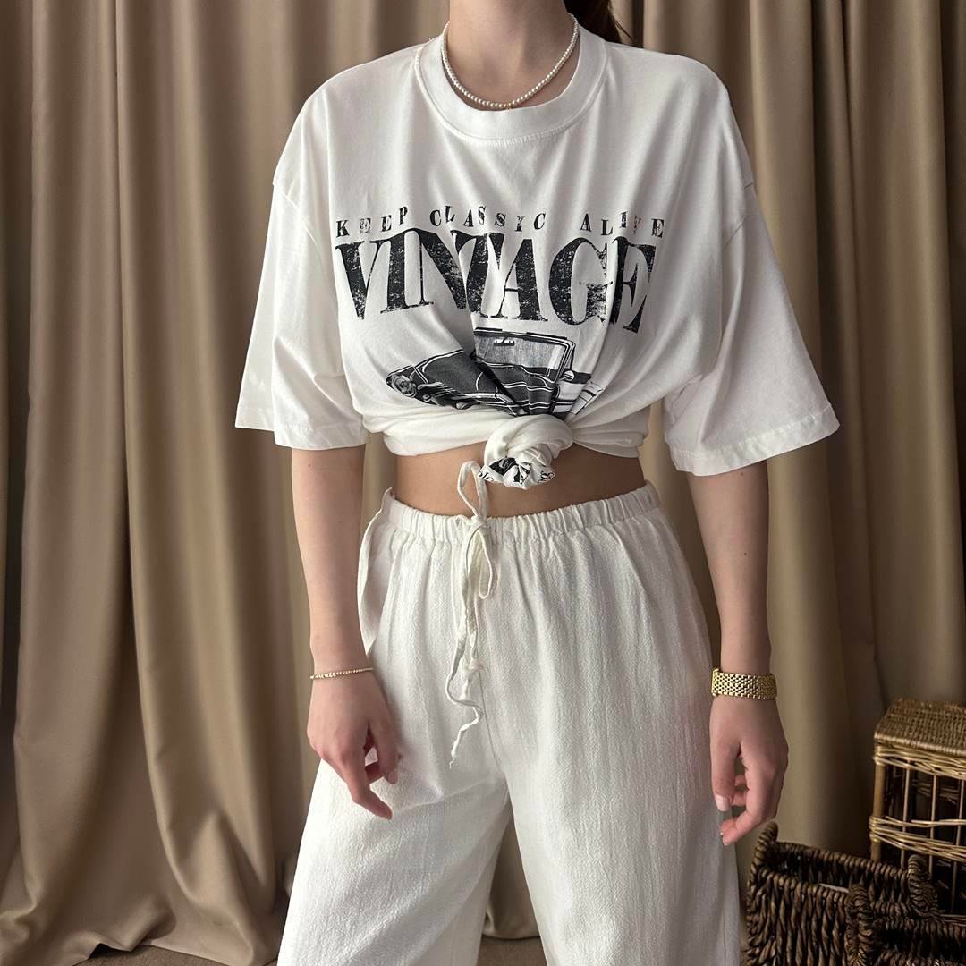 BİSİKLET YAKA BASKILI TSHIRT