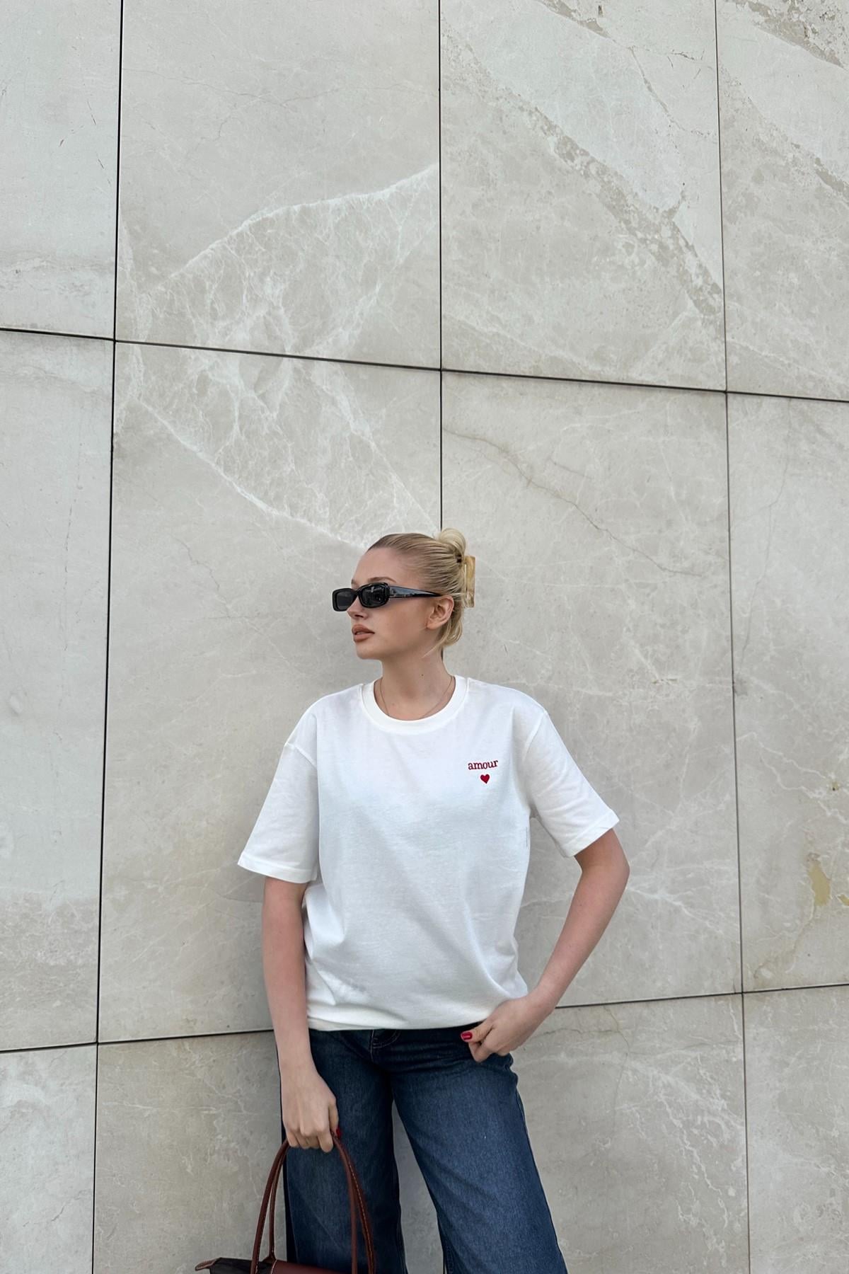 BİSİKLET YAKA BASKILI TSHIRT
