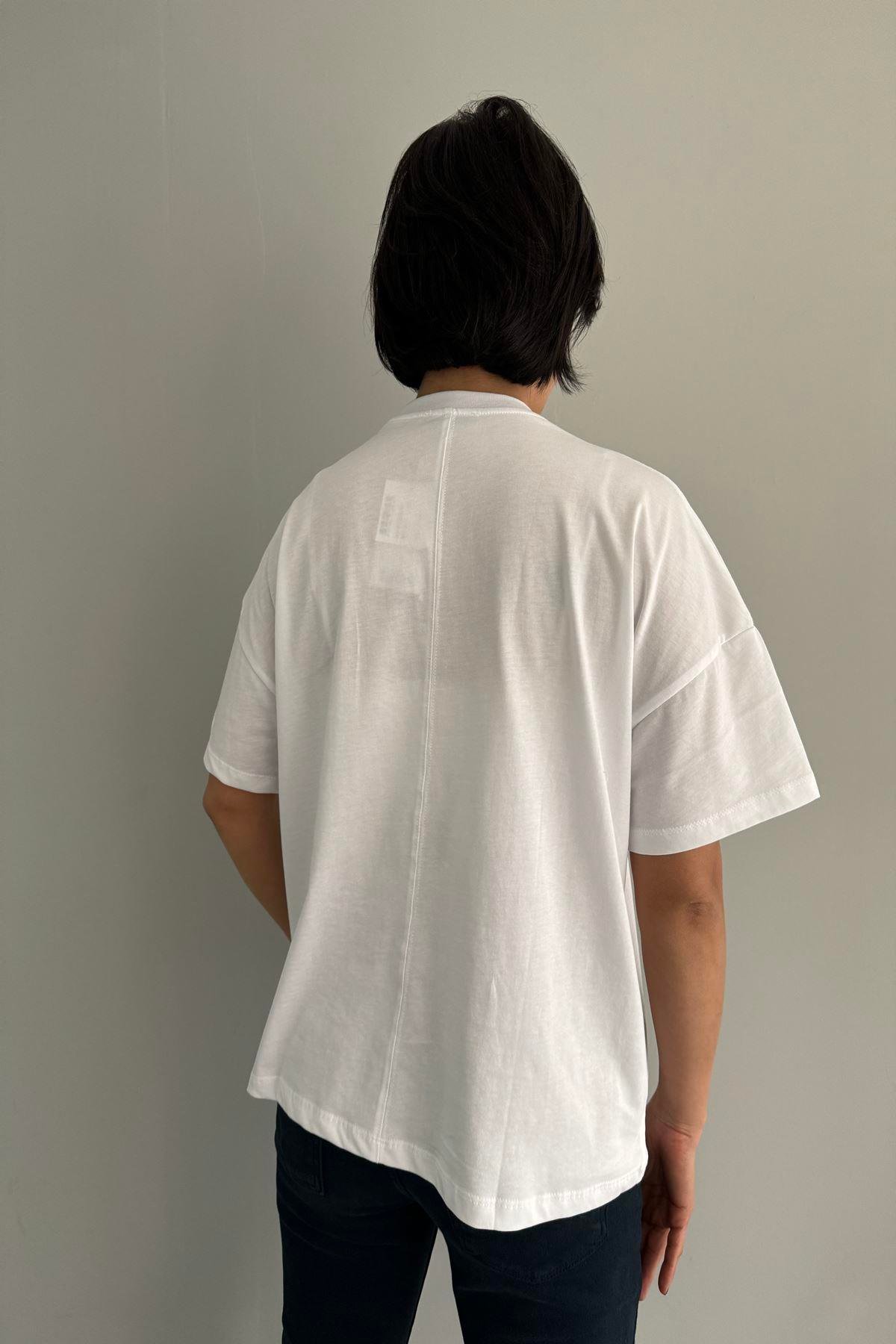 BİSİKLET YAKA BASKILI TSHIRT