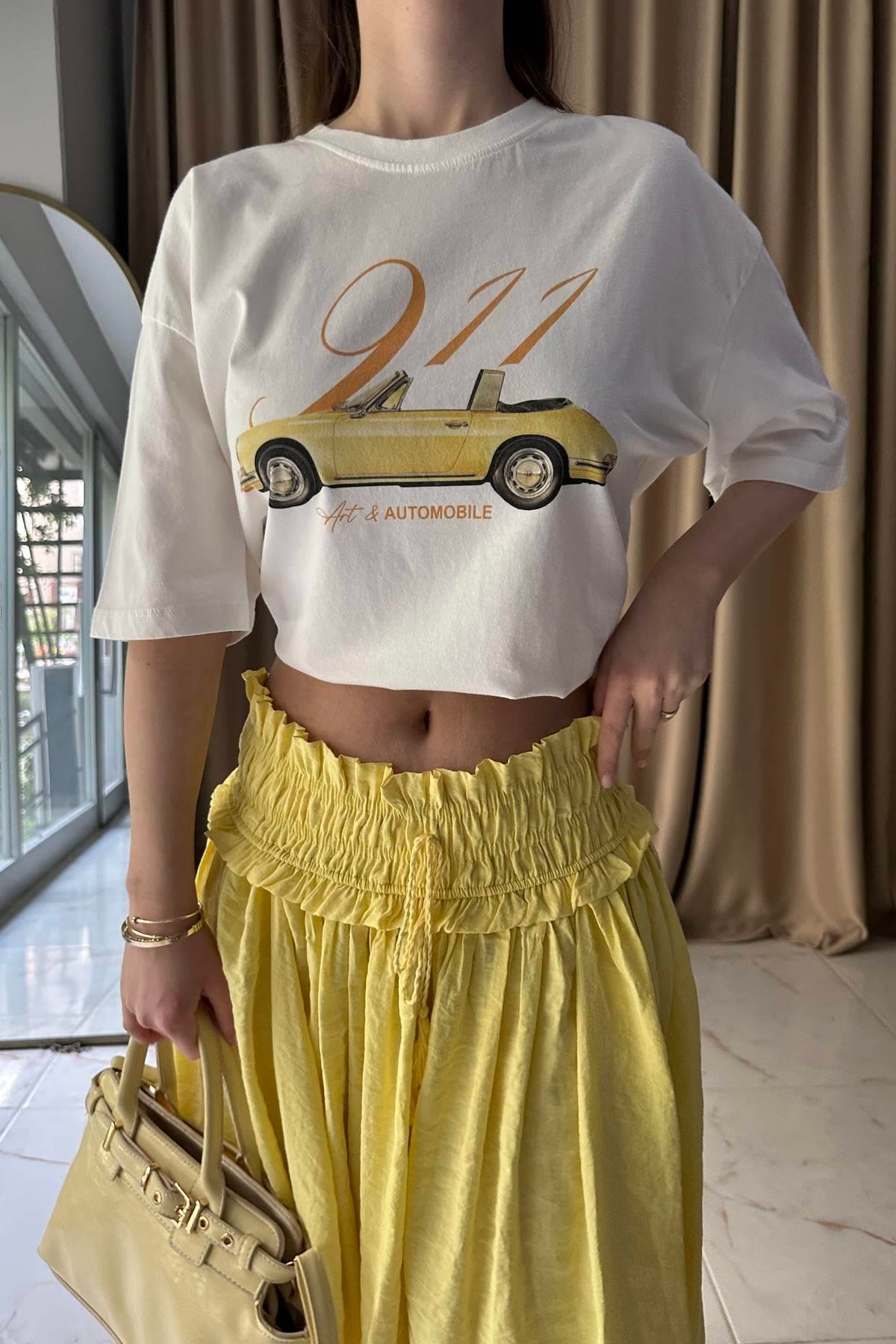 BİSİKLET YAKA BASKILI TSHIRT