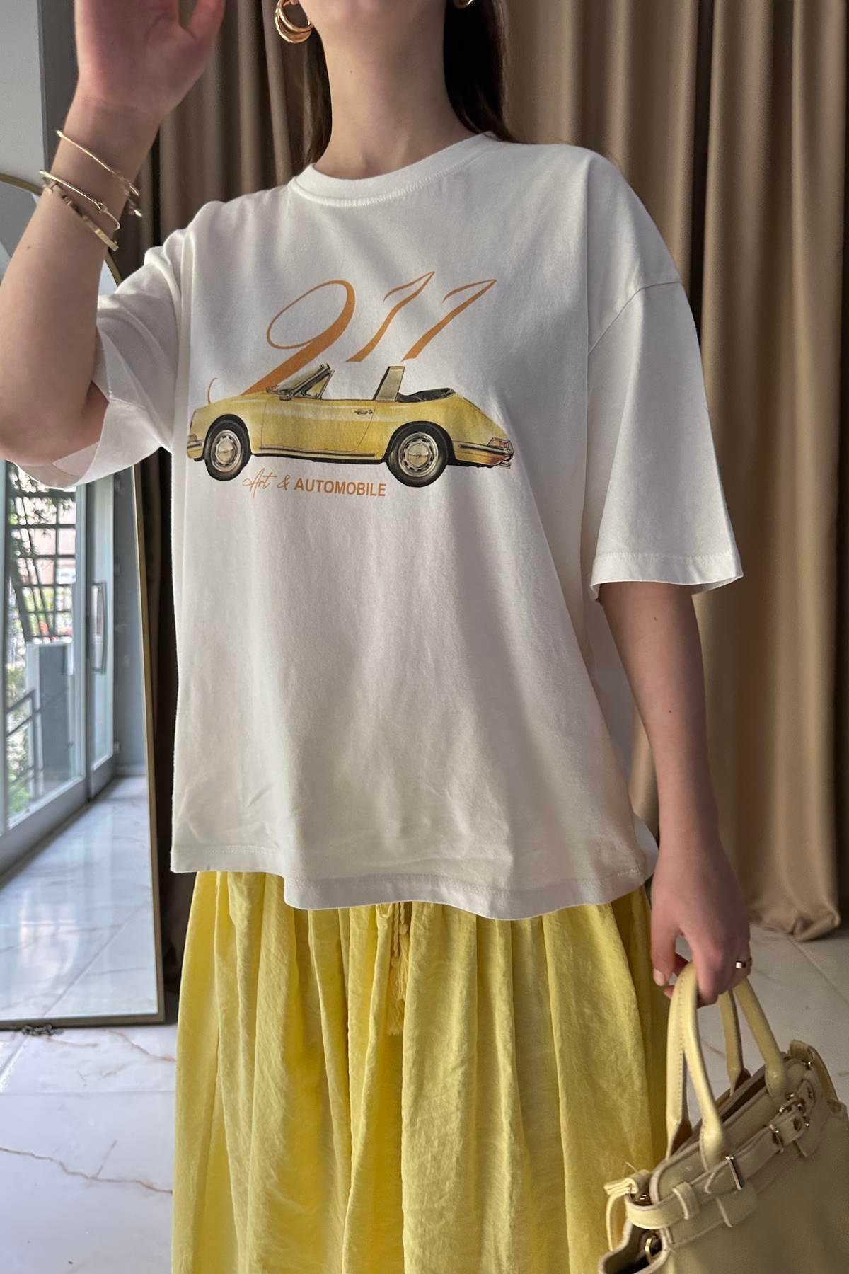 BİSİKLET YAKA BASKILI TSHIRT