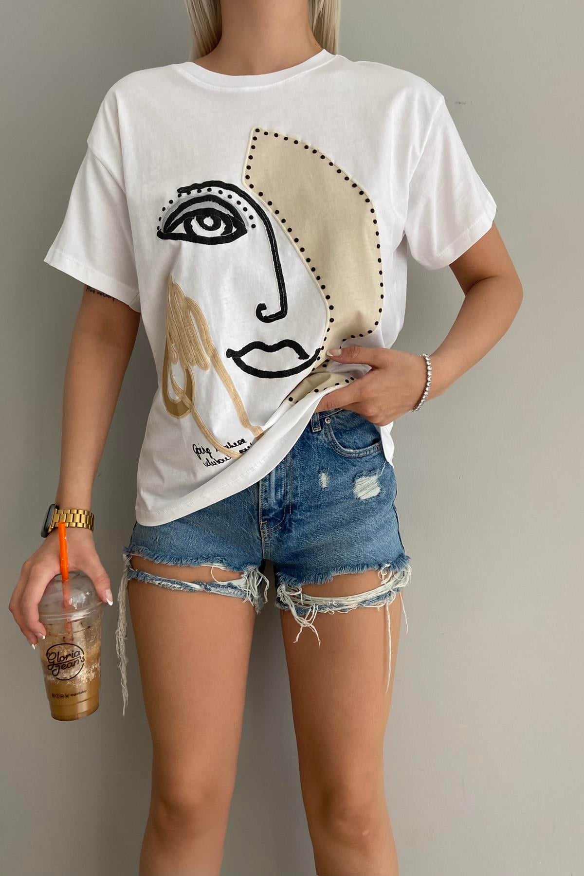 BİSİKLET YAKA BASKILI TSHIRT