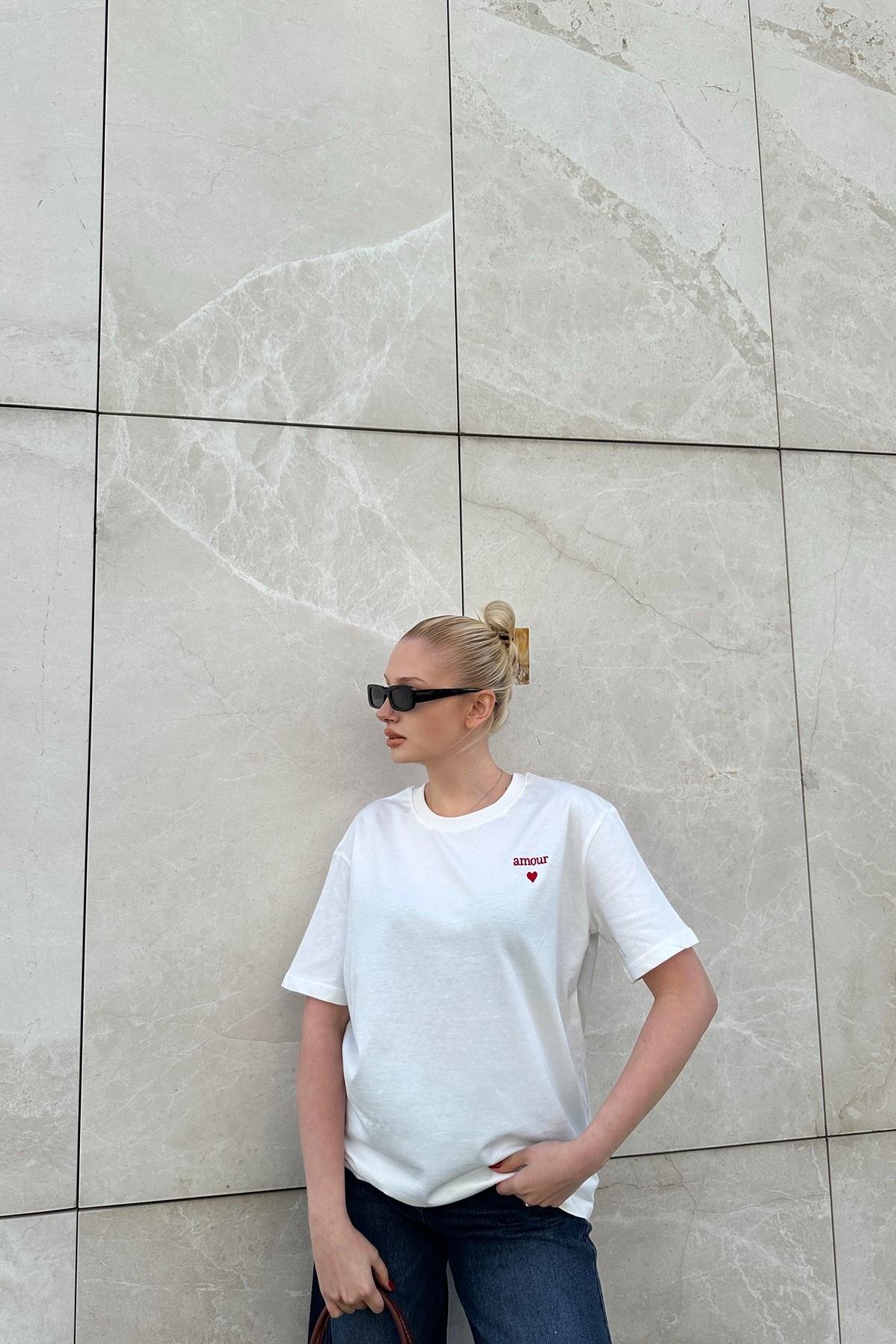 BİSİKLET YAKA BASKILI TSHIRT