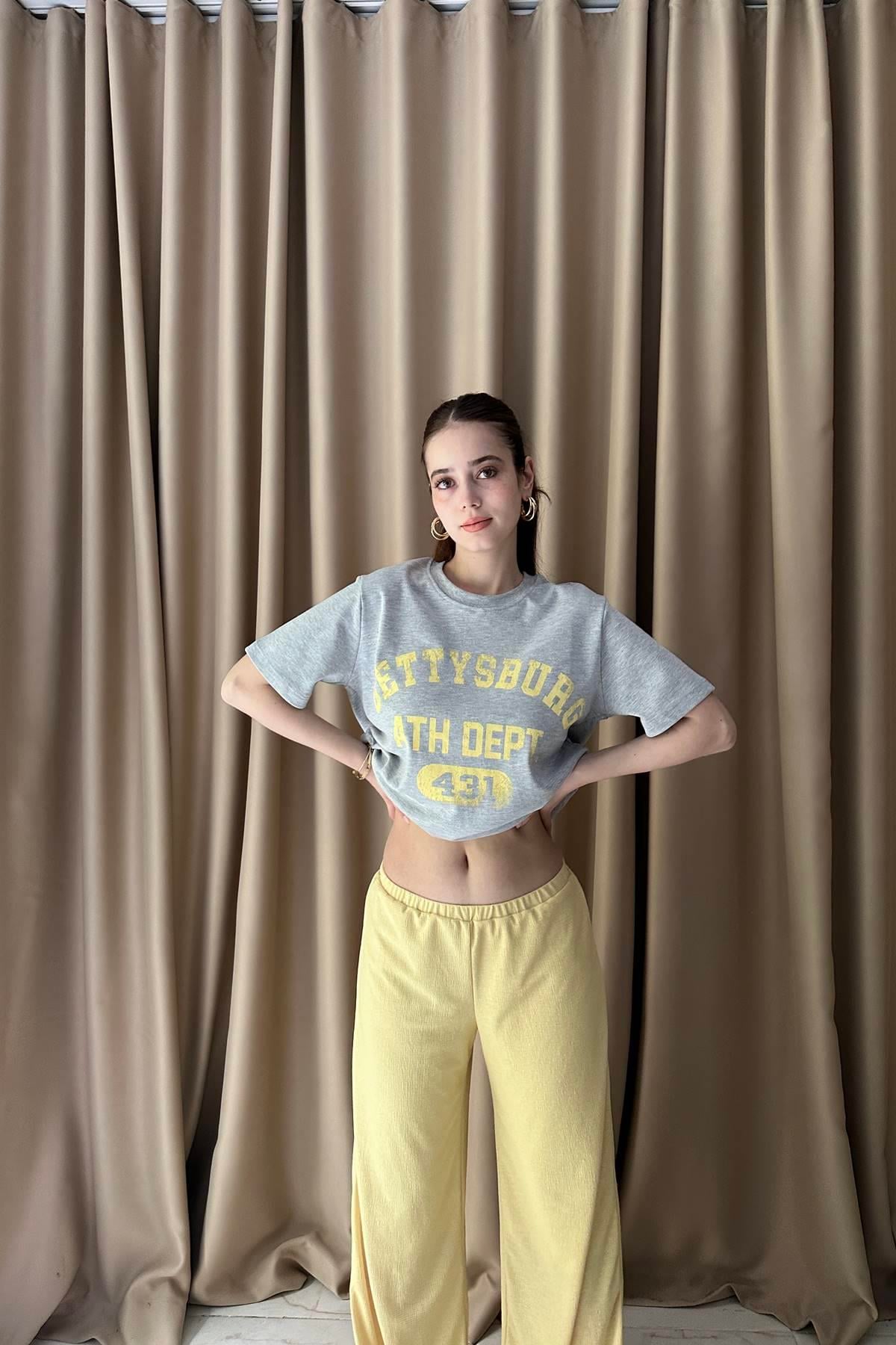 BİSİKLET YAKA BASKILI TSHIRT