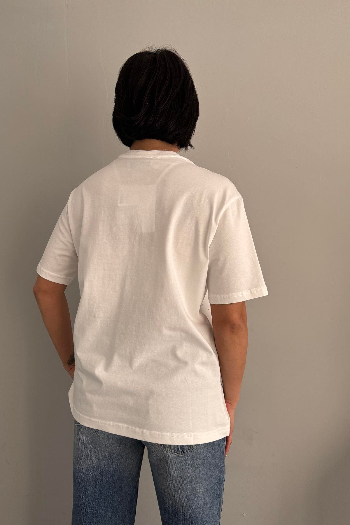 BİSİKLET YAKA BASKILI TSHIRT