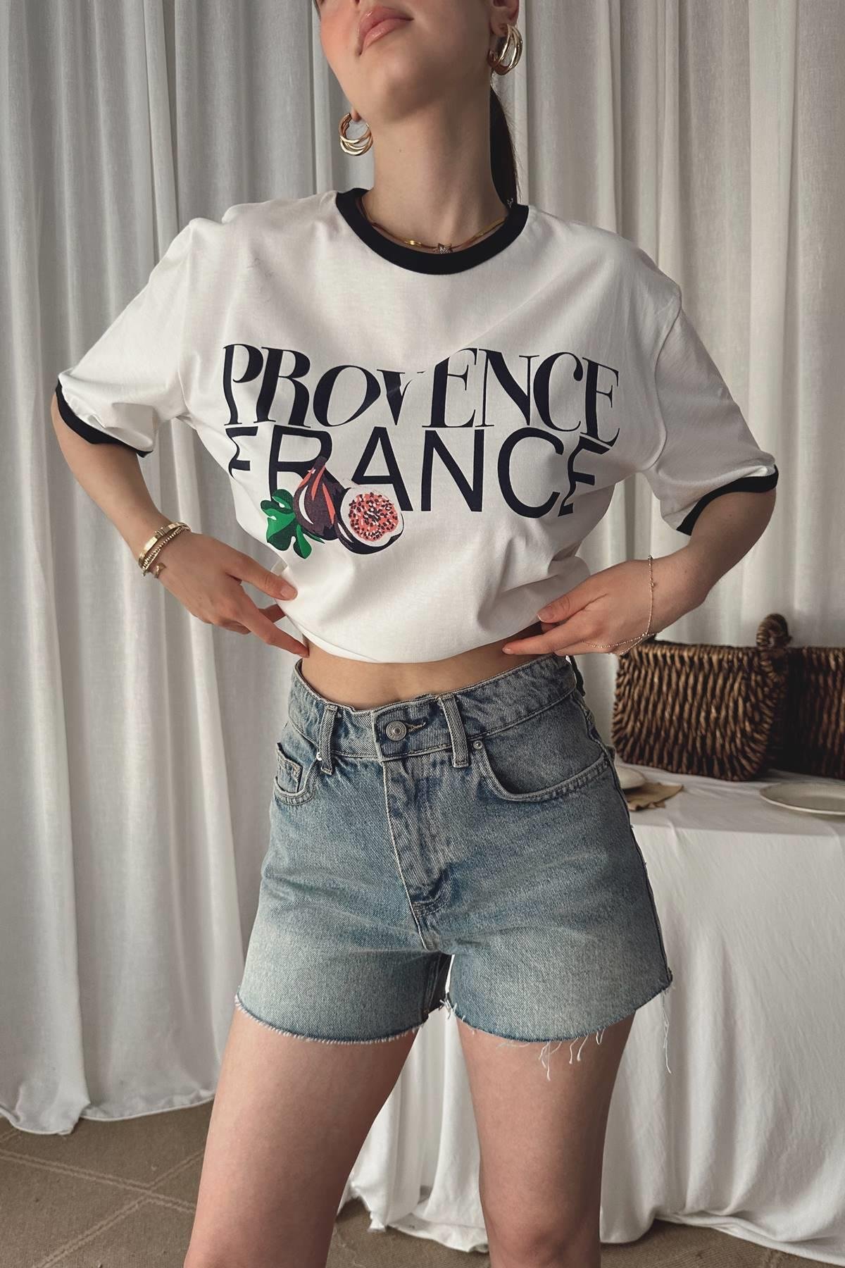 BİSİKLET YAKA BASKILI TSHIRT