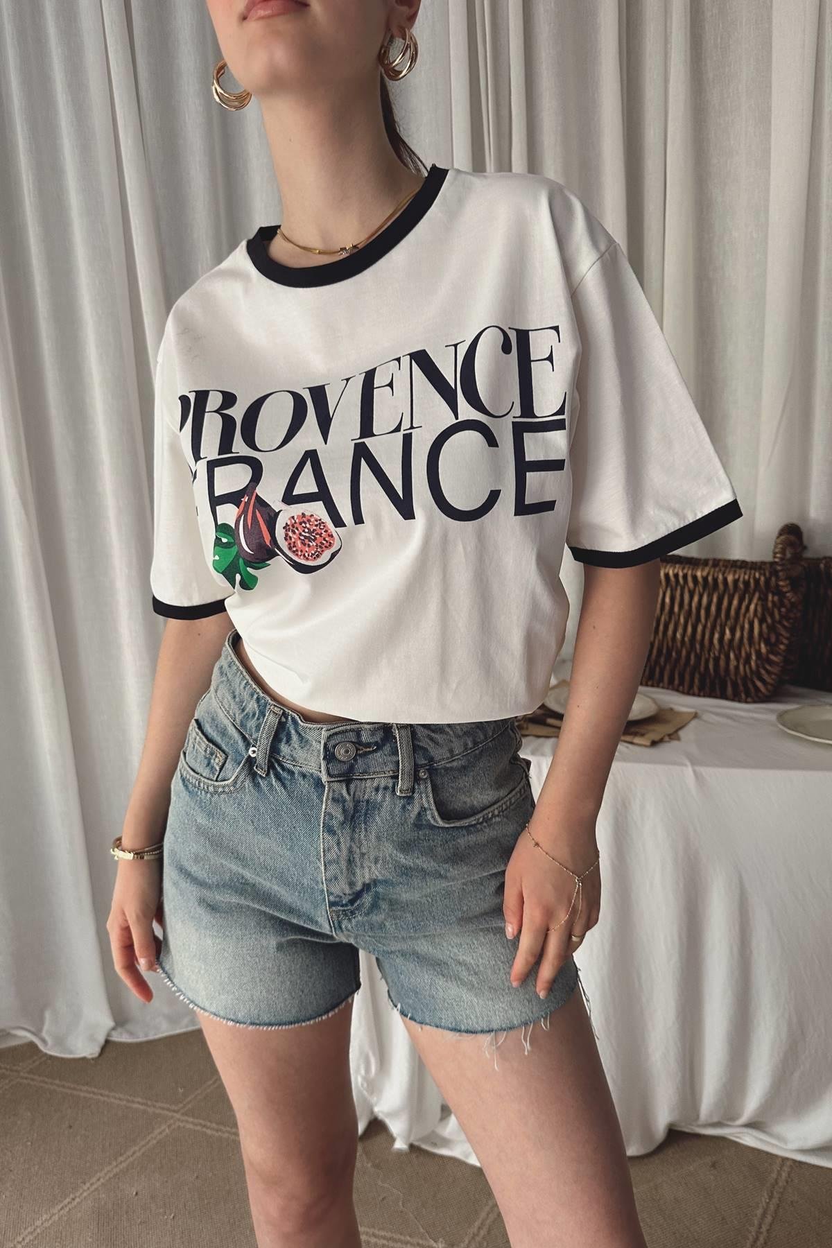 BİSİKLET YAKA BASKILI TSHIRT