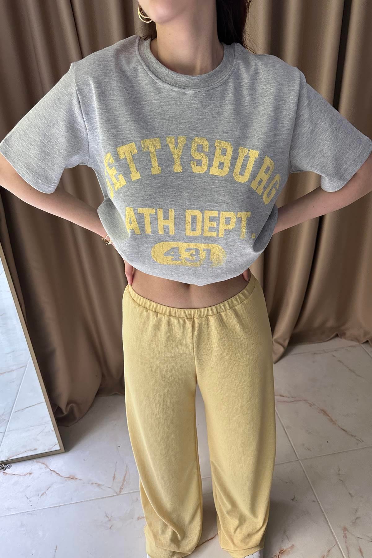 BİSİKLET YAKA BASKILI TSHIRT
