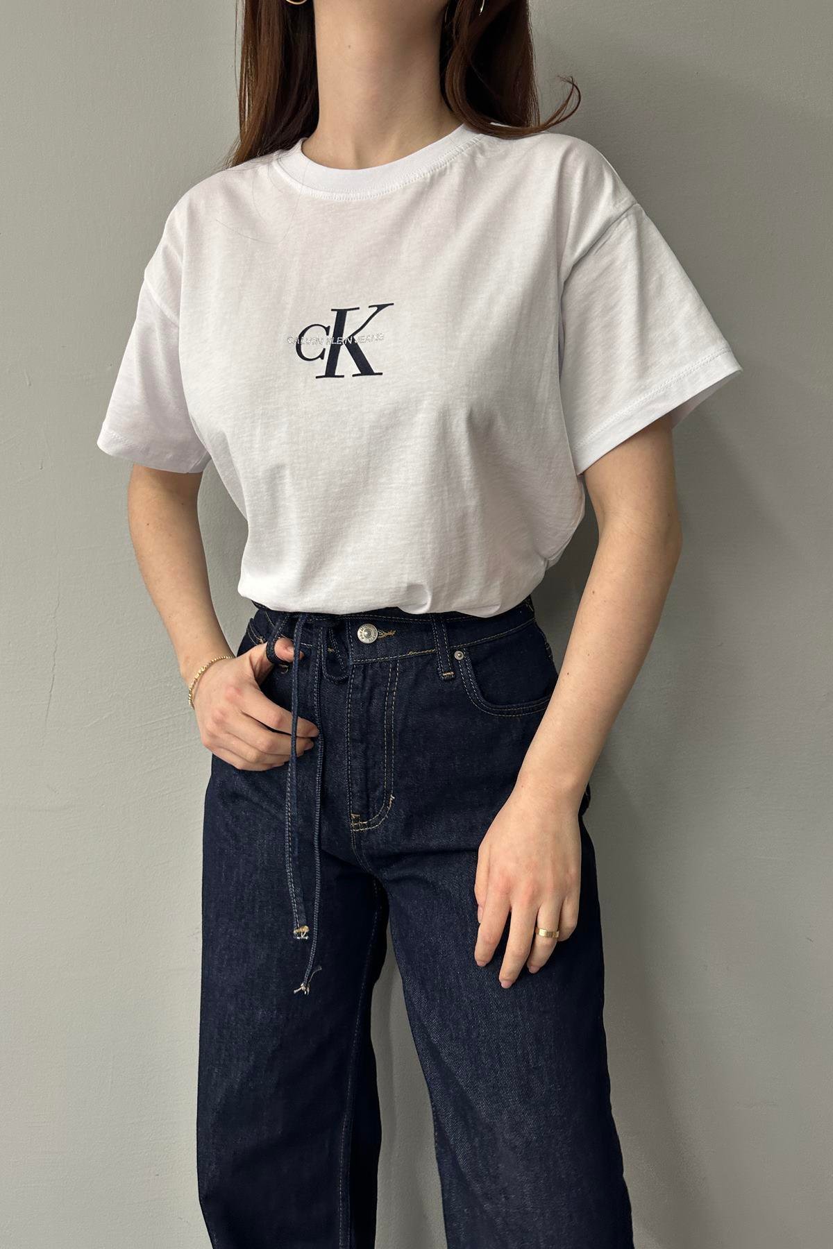 BİSİKLET YAKA BASKILI TSHIRT