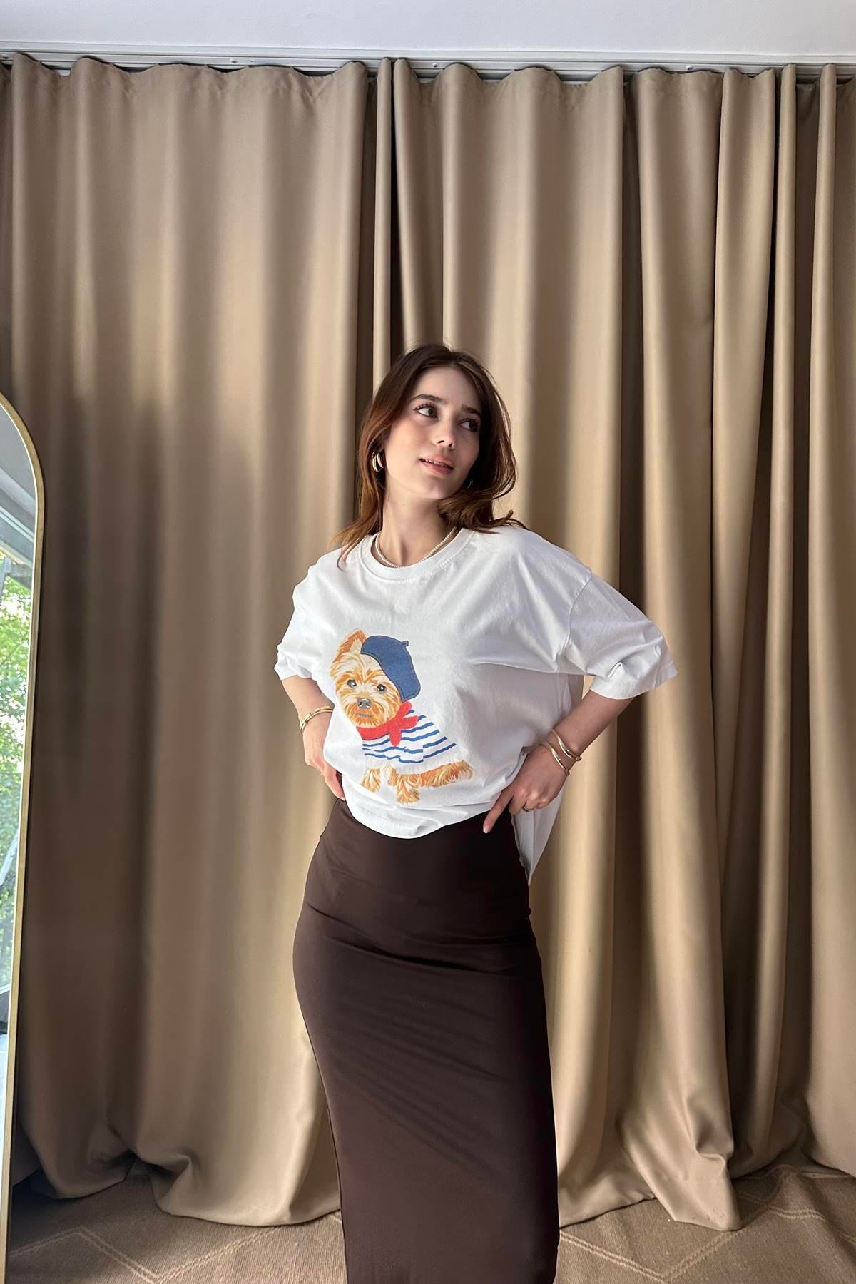 BİSİKLET YAKA BASKILI TSHIRT