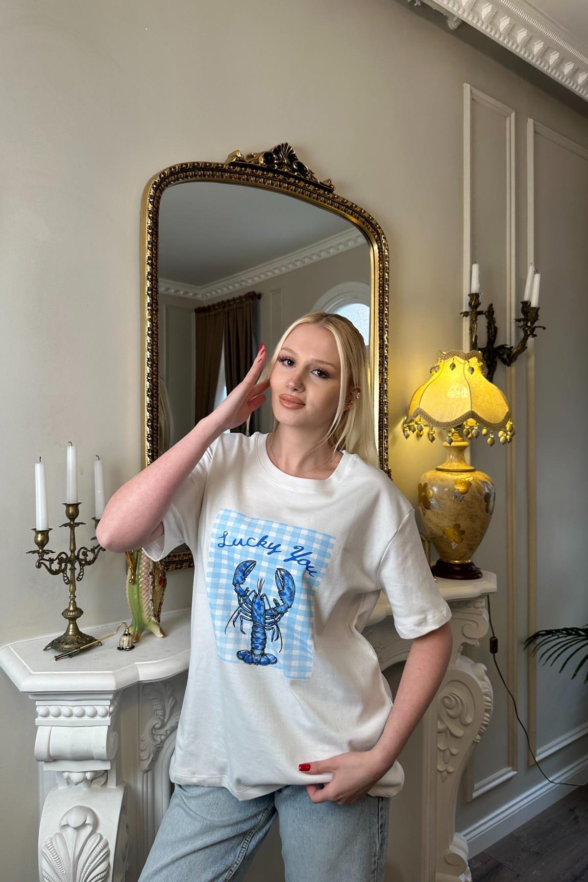 BİSİKLET YAKA BASKILI TSHIRT