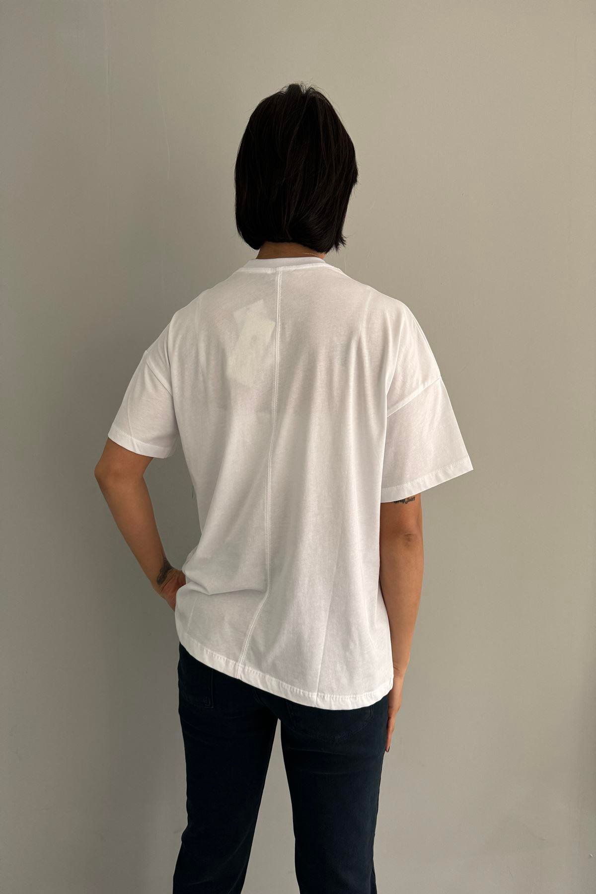 BİSİKLET YAKA BASKILI TSHIRT