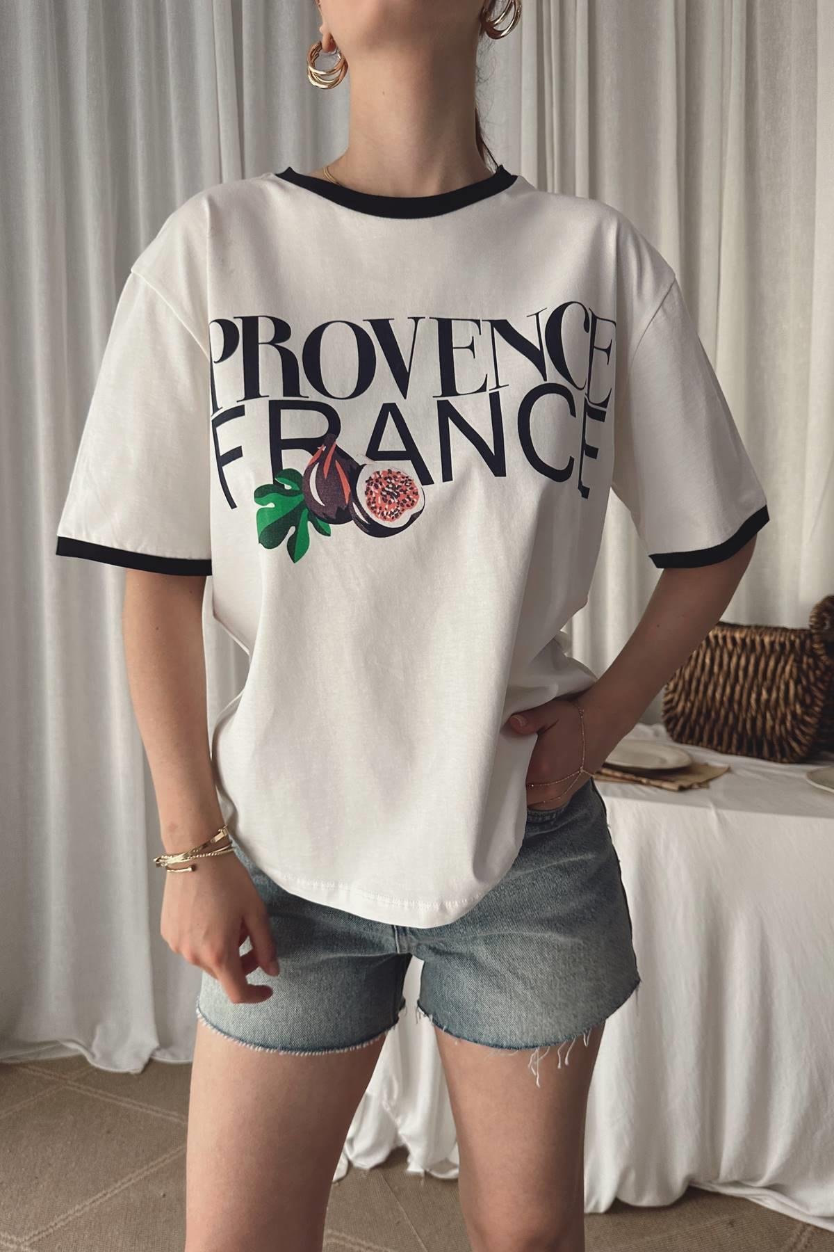 BİSİKLET YAKA BASKILI TSHIRT