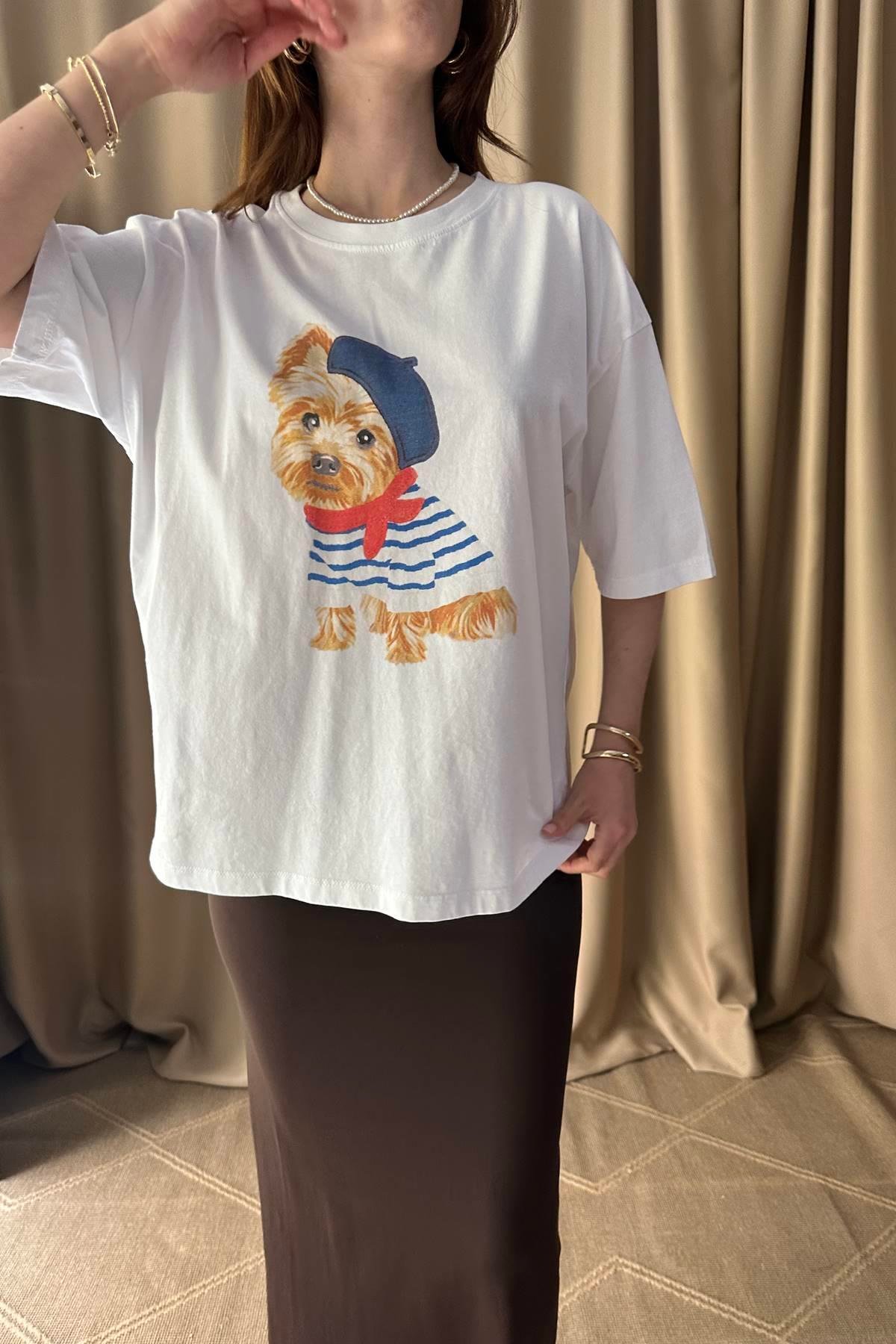 BİSİKLET YAKA BASKILI TSHIRT