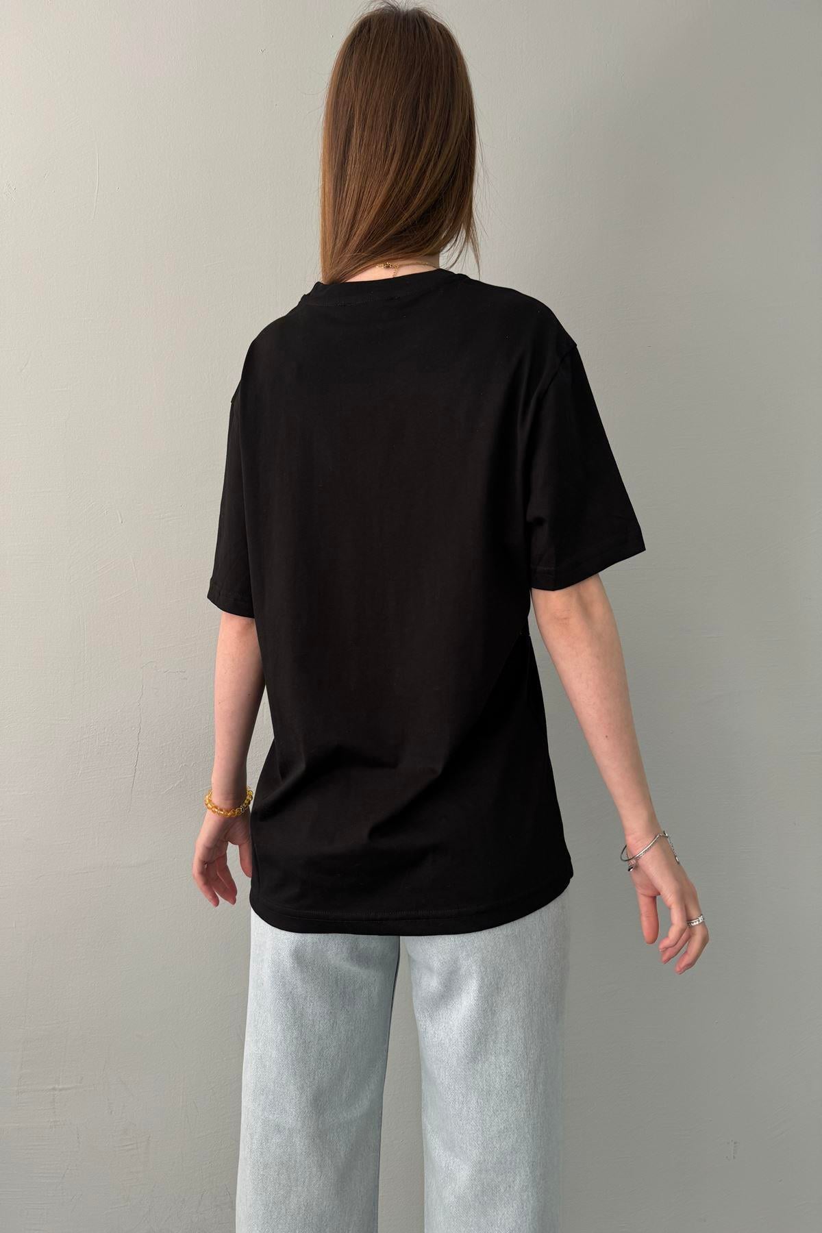BİSİKLET YAKA BASKILI TSHIRT
