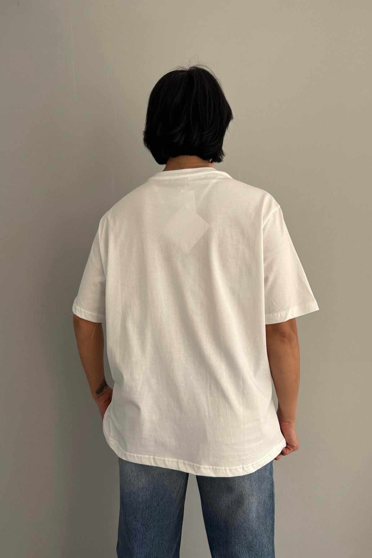 BİSİKLET YAKA BASKILI TSHIRT