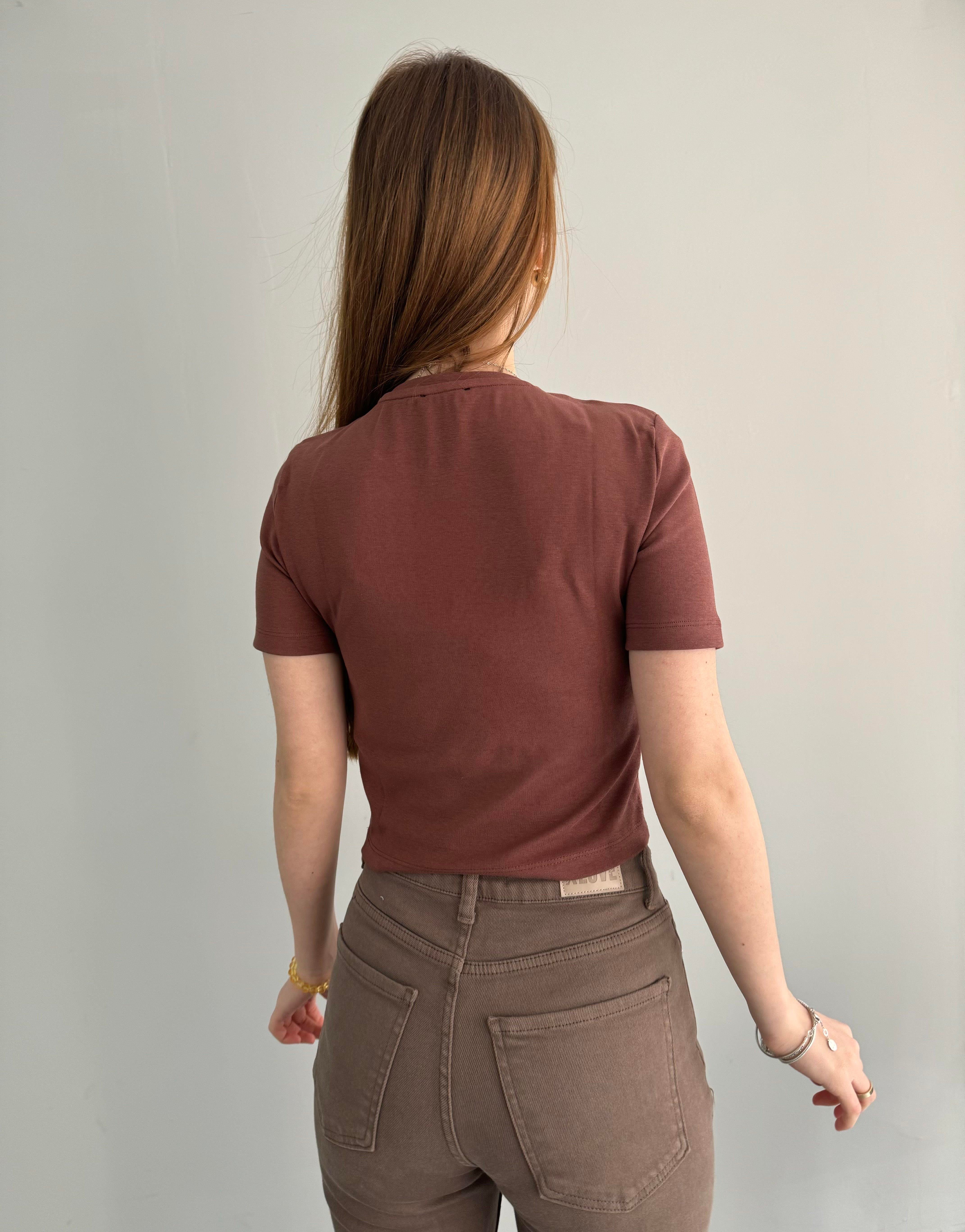 BİSİKLET YAKA CROP TSHIRT