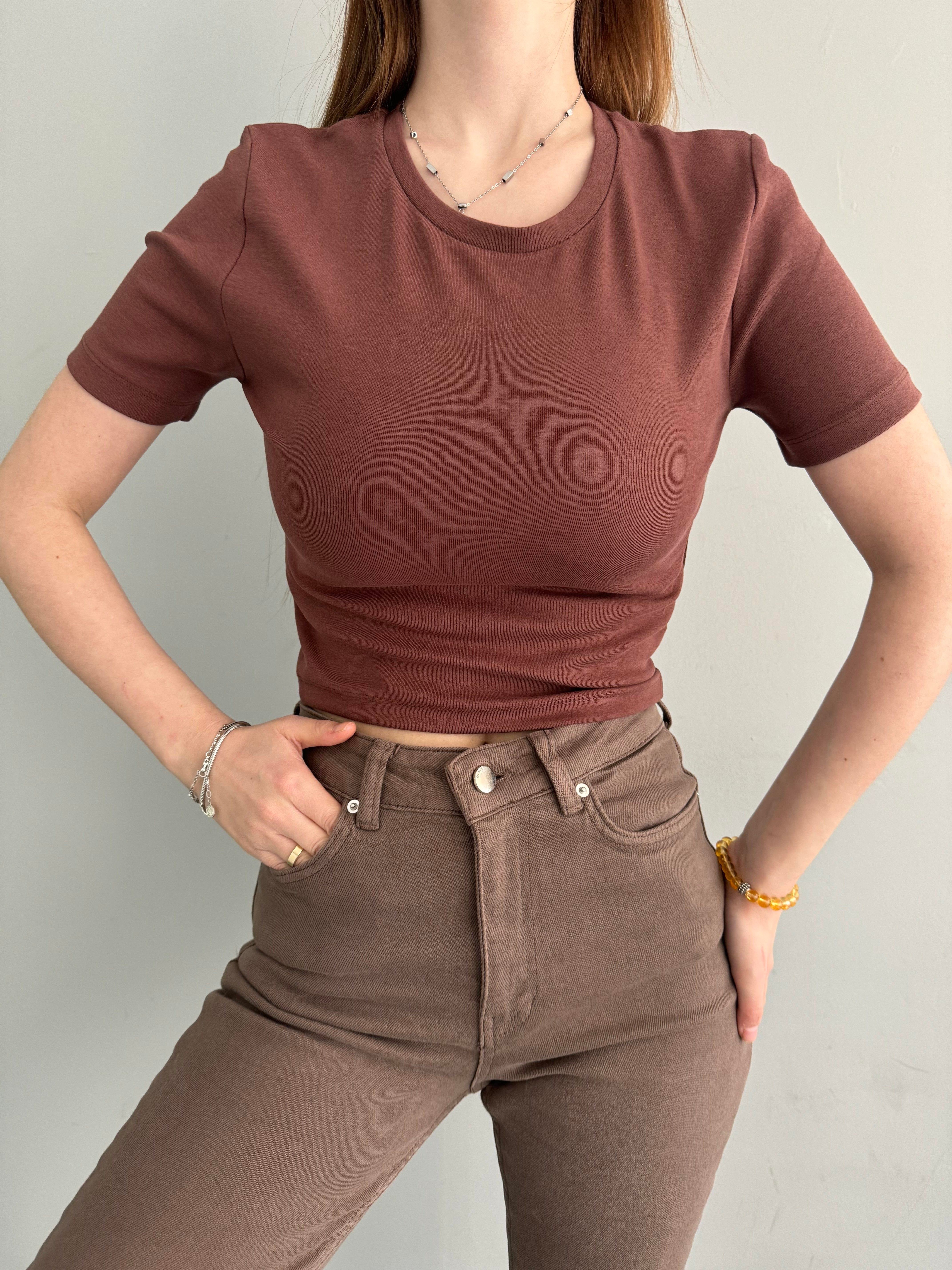 BİSİKLET YAKA CROP TSHIRT