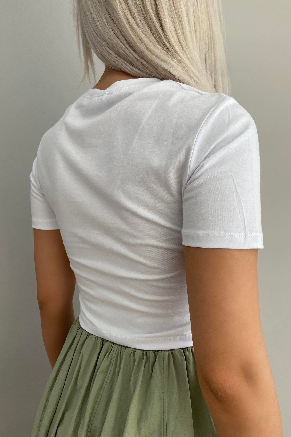 BİSİKLET YAKA CROP TSHIRT