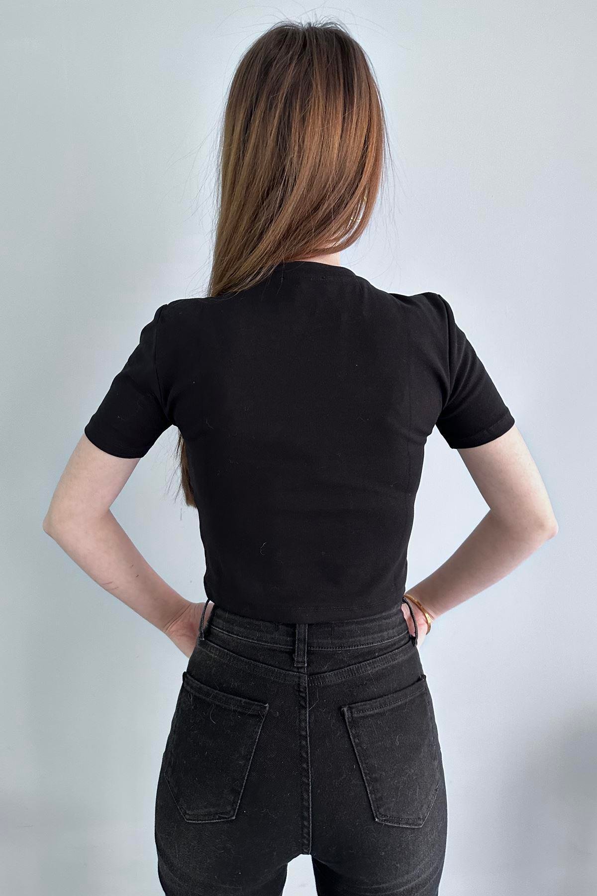 BİSİKLET YAKA CROP TSHIRT