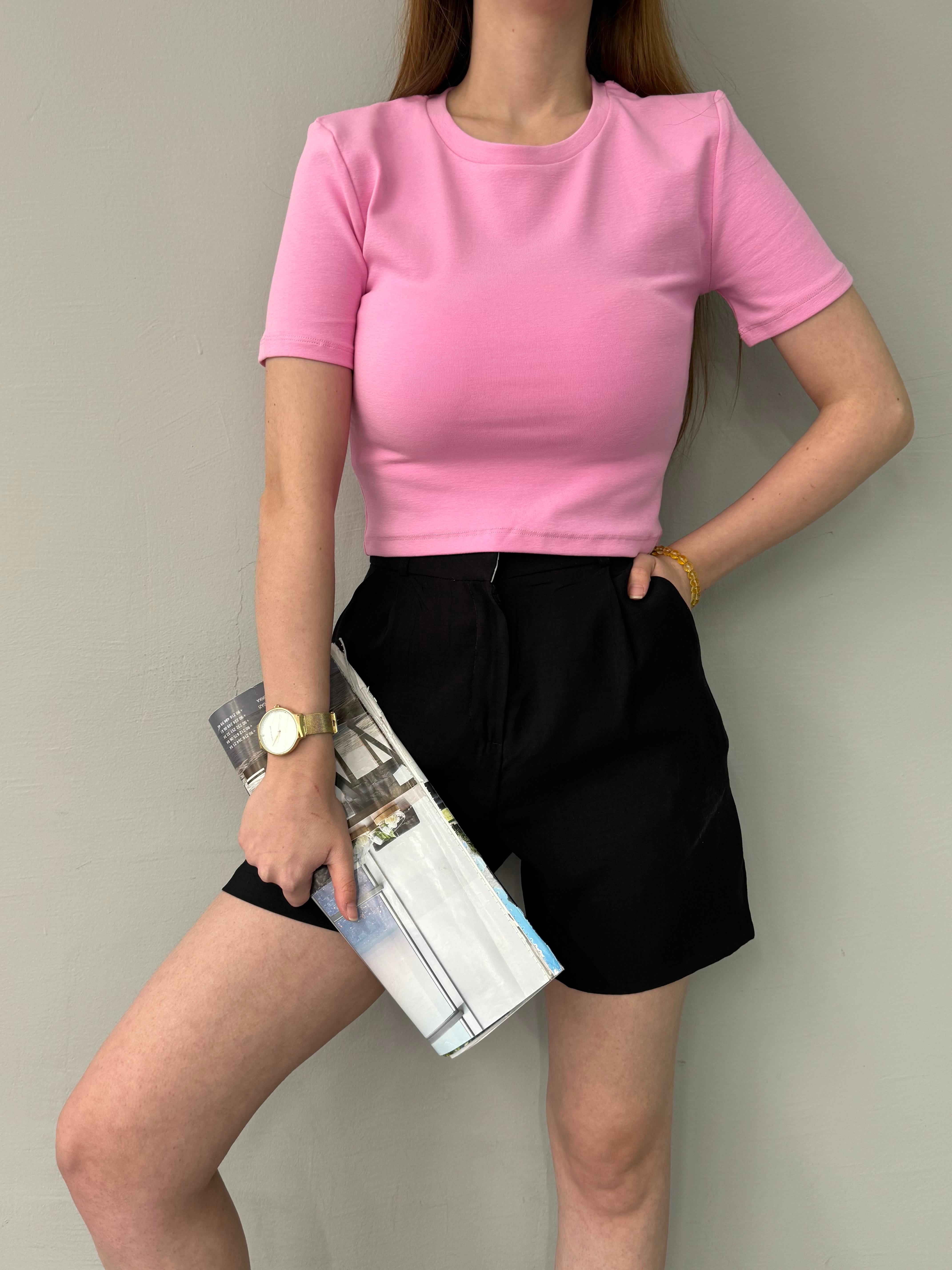BİSİKLET YAKA CROP TSHIRT