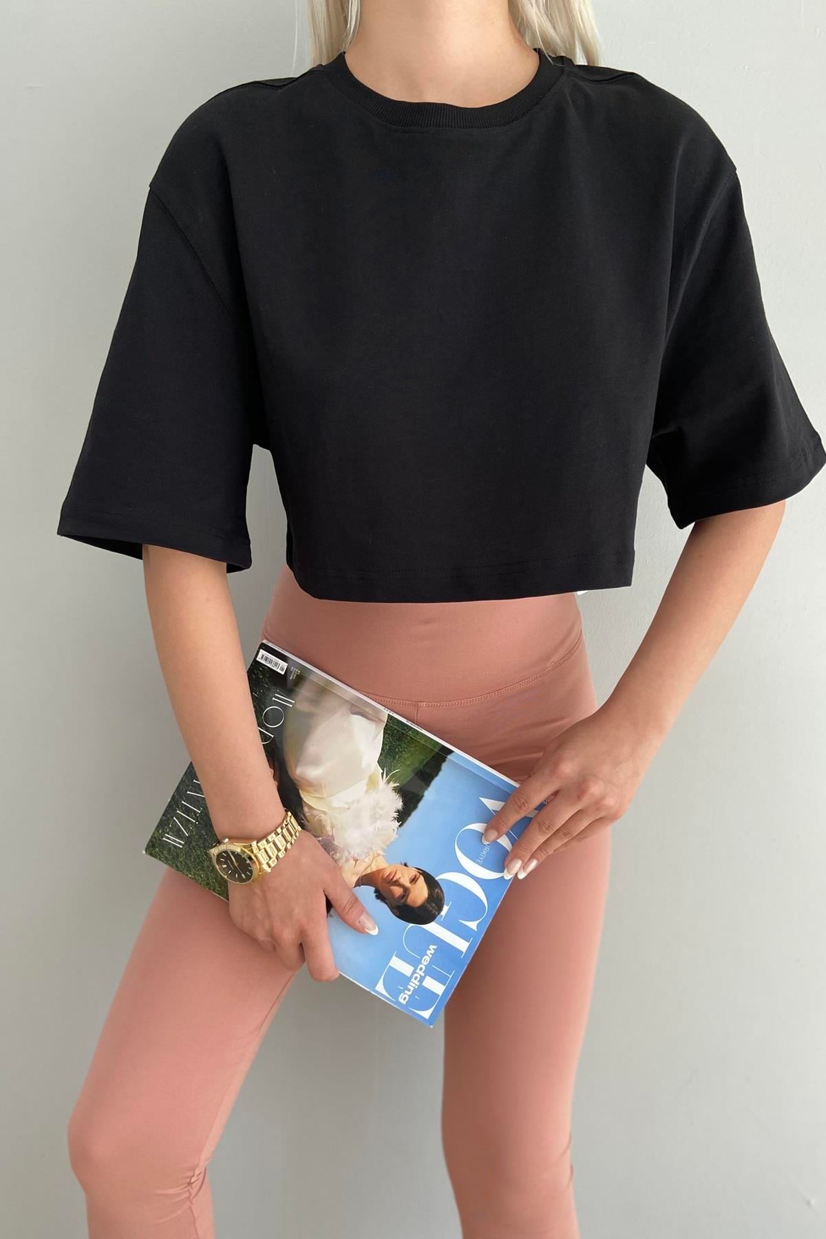 BİSİKLET YAKA CROP TSHIRT